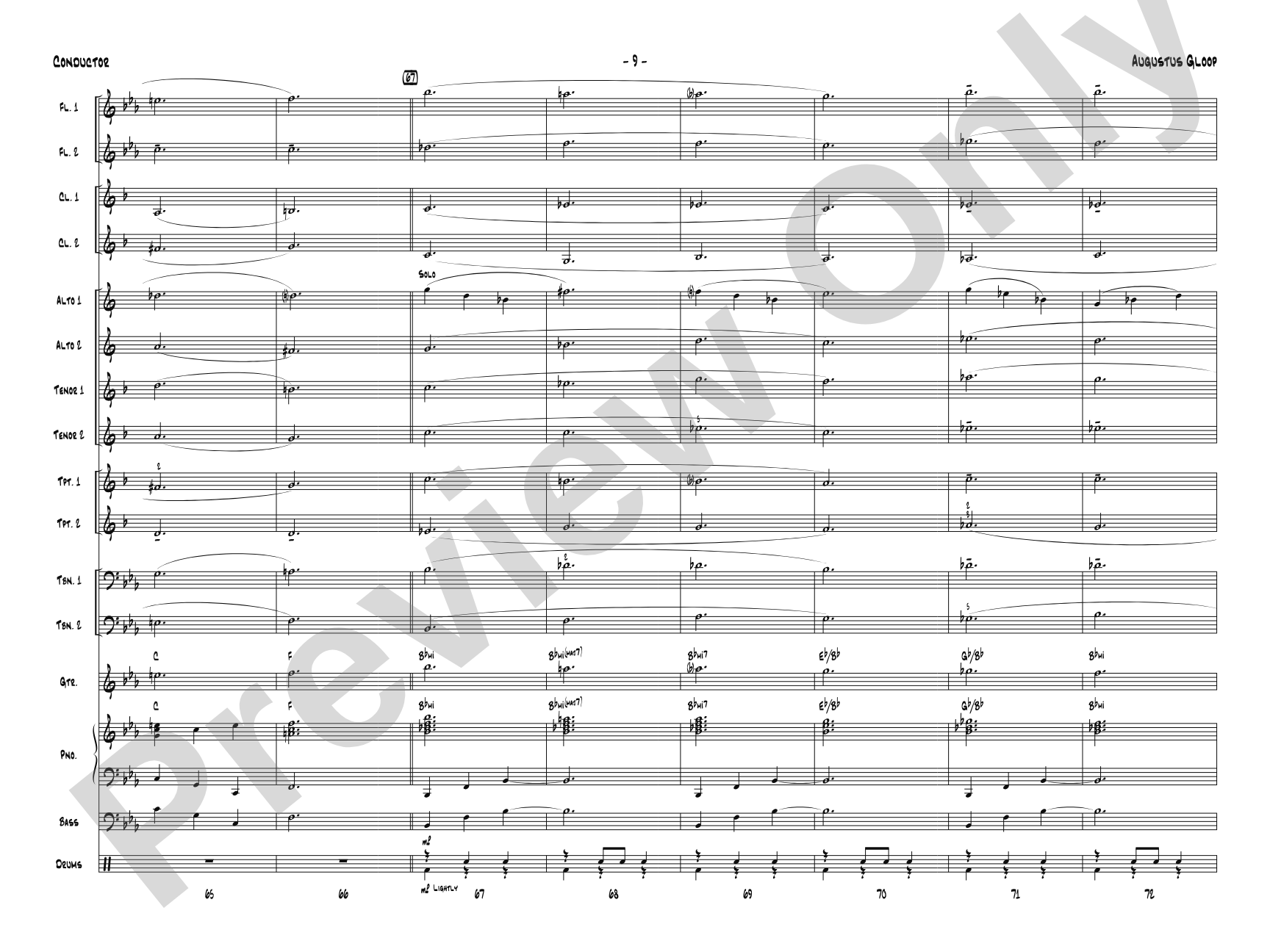 Augustus Gloop: Jazz Ensemble Conductor Score & Parts