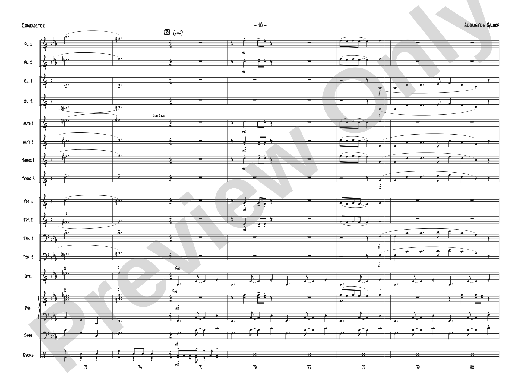 Augustus Gloop: Jazz Ensemble Conductor Score & Parts