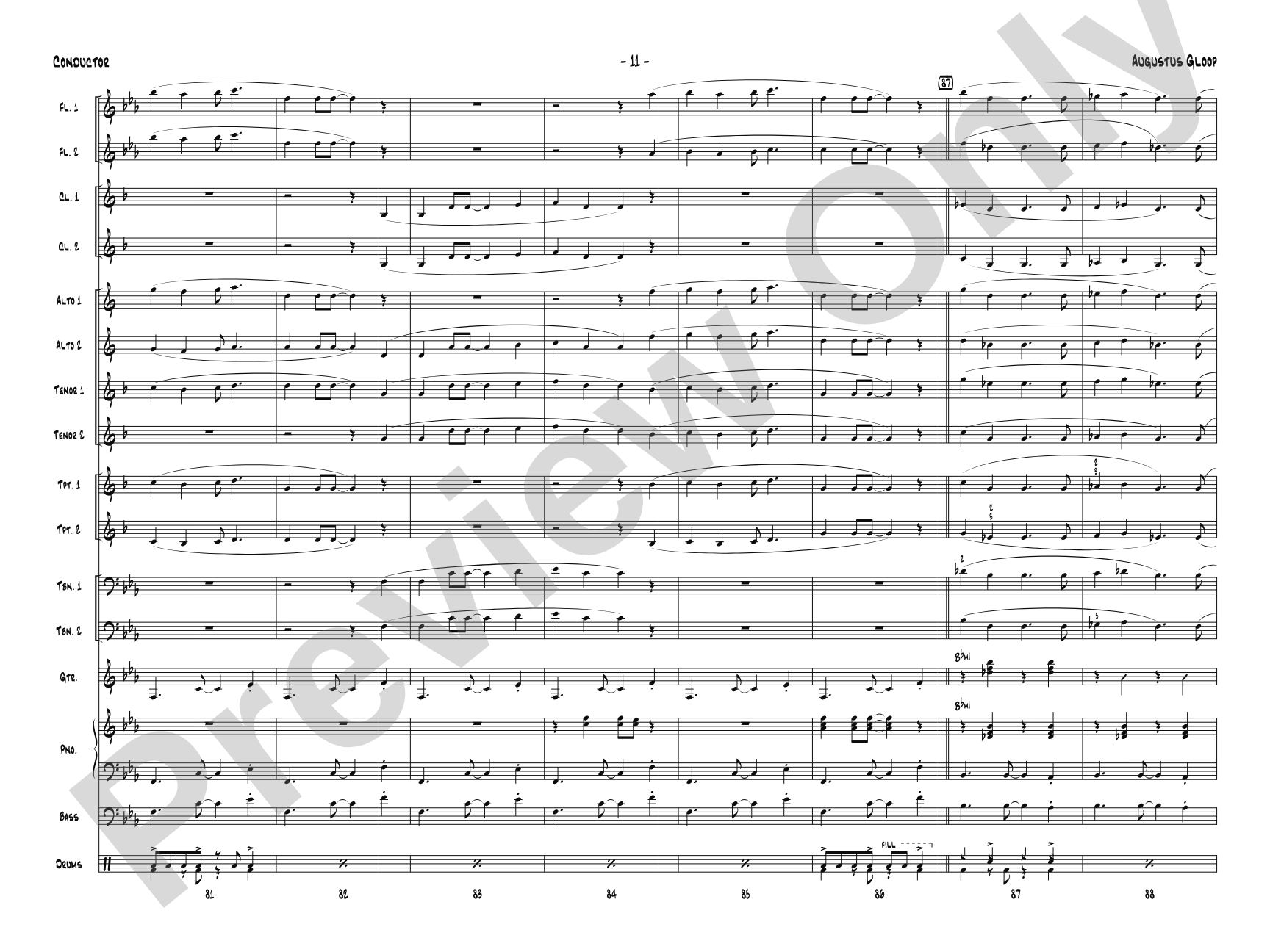 Augustus Gloop: Jazz Ensemble Conductor Score & Parts
