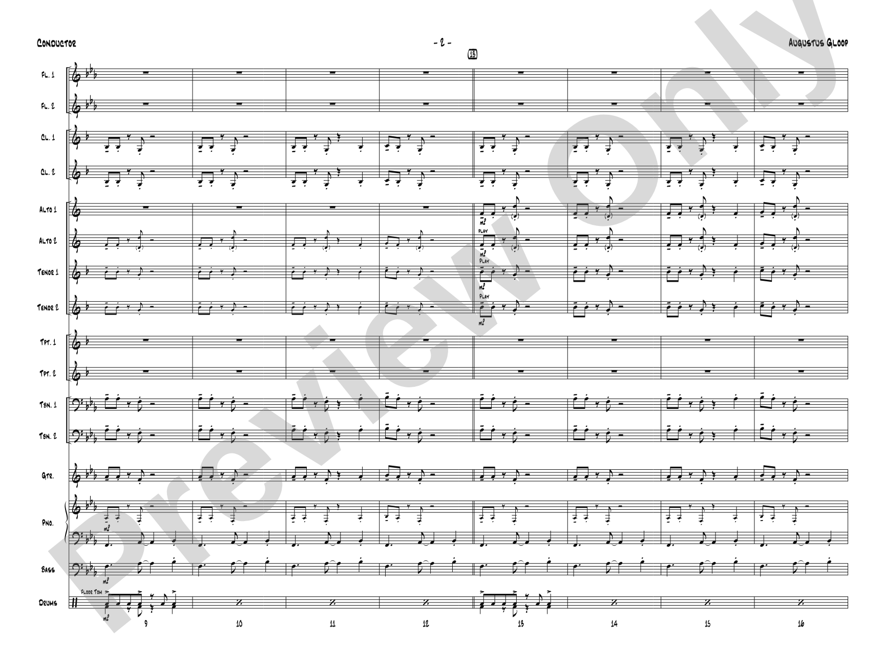 Augustus Gloop: Jazz Ensemble Conductor Score & Parts