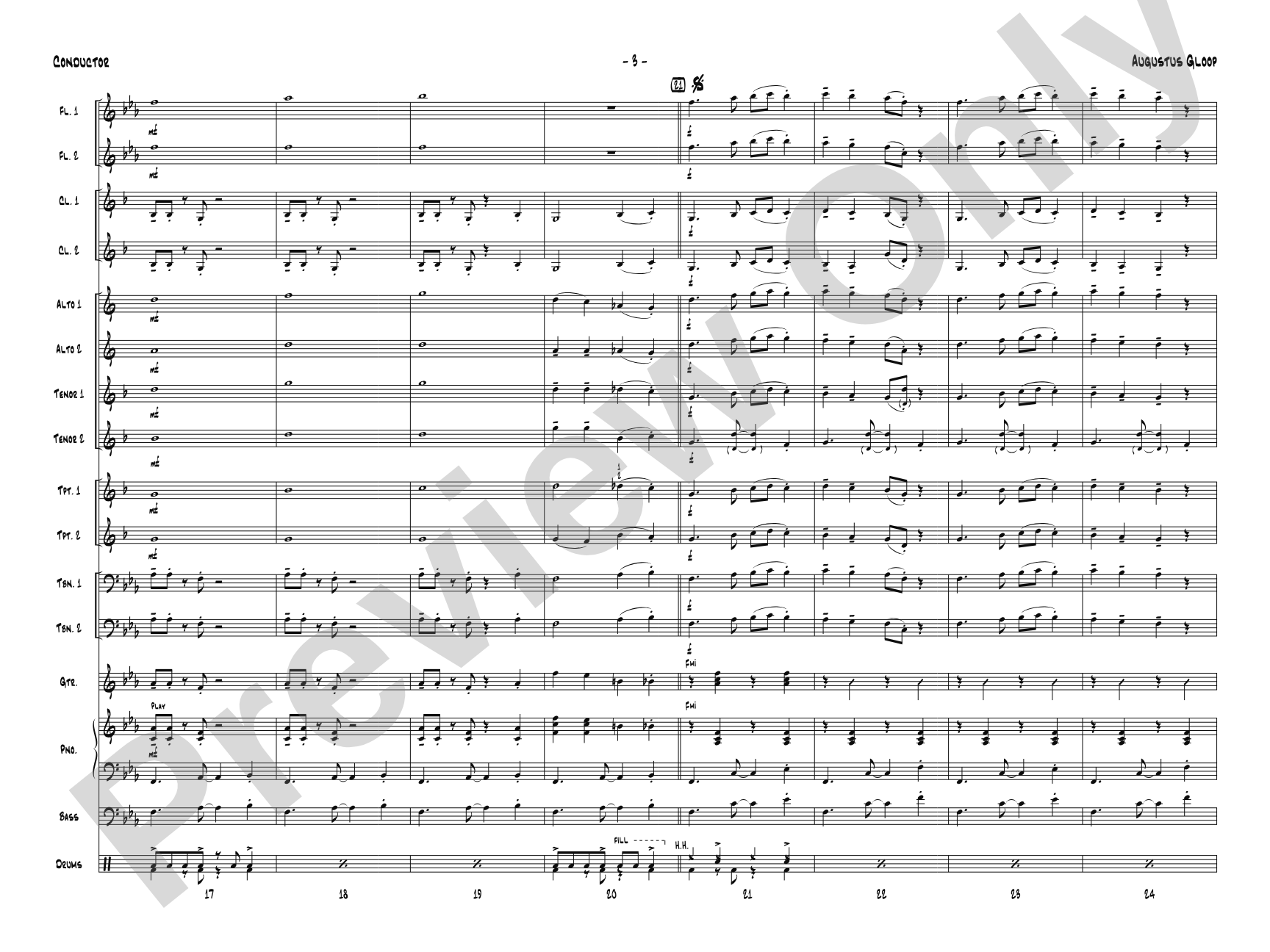Augustus Gloop: Jazz Ensemble Conductor Score & Parts