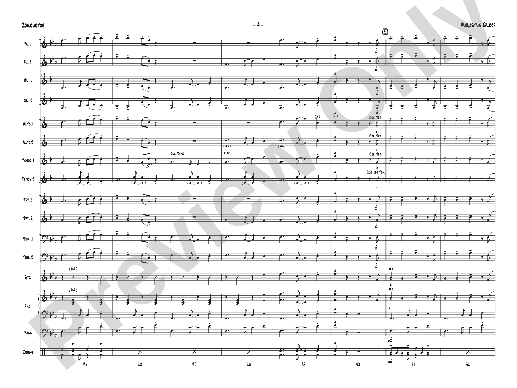 Augustus Gloop: Jazz Ensemble Conductor Score & Parts