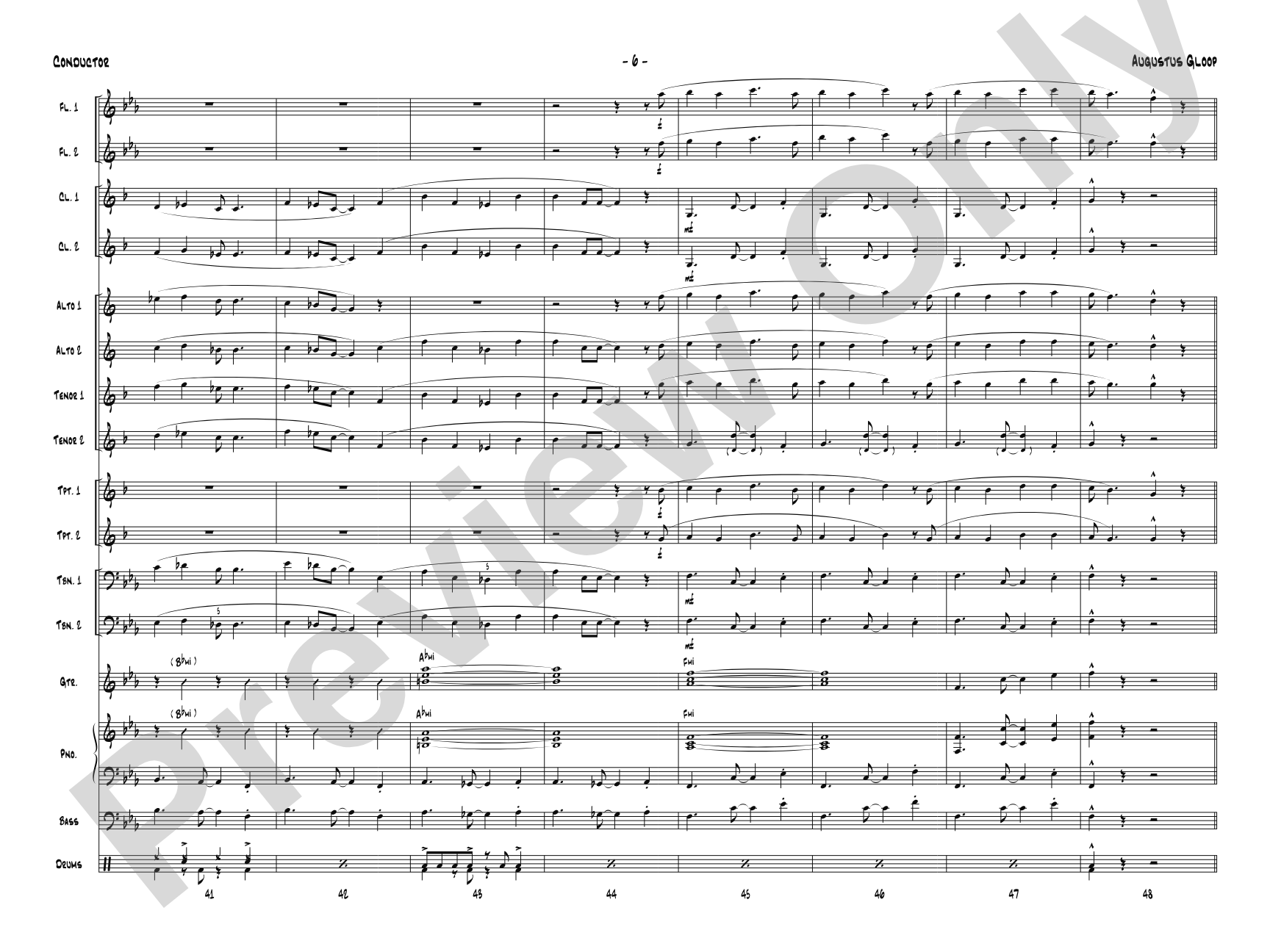 Augustus Gloop: Jazz Ensemble Conductor Score & Parts