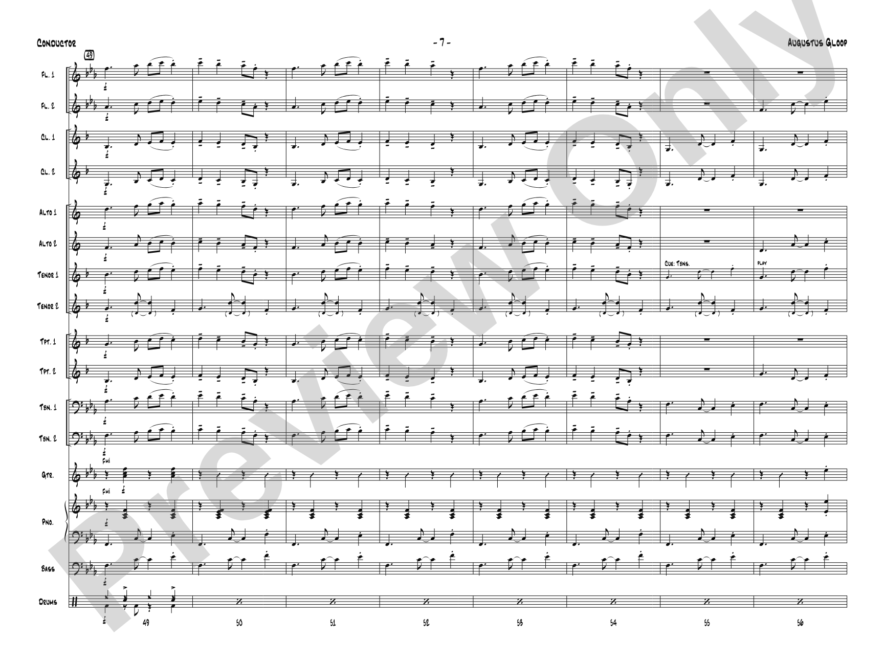 Augustus Gloop: Jazz Ensemble Conductor Score & Parts