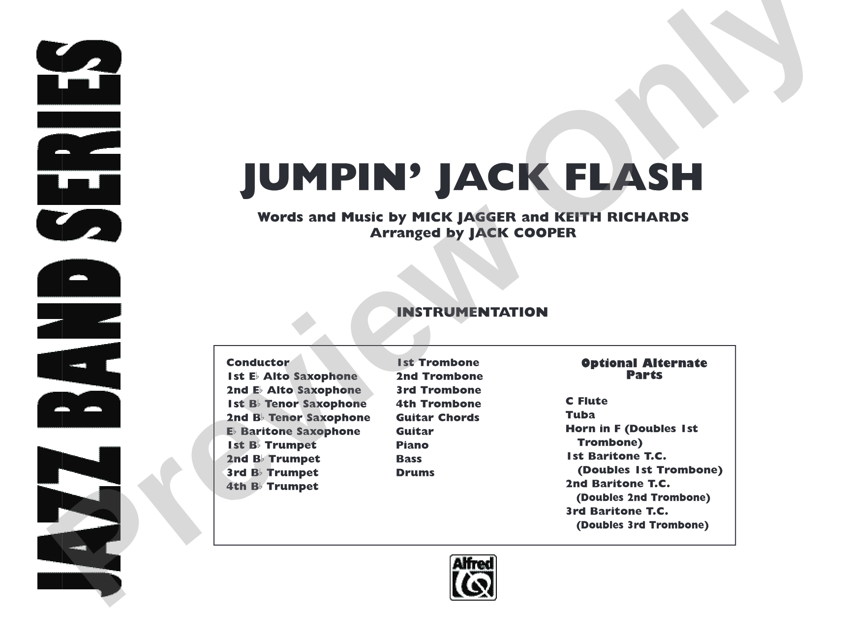 Jumpin' Jack Flash: Jazz Ensemble Conductor Score & Parts