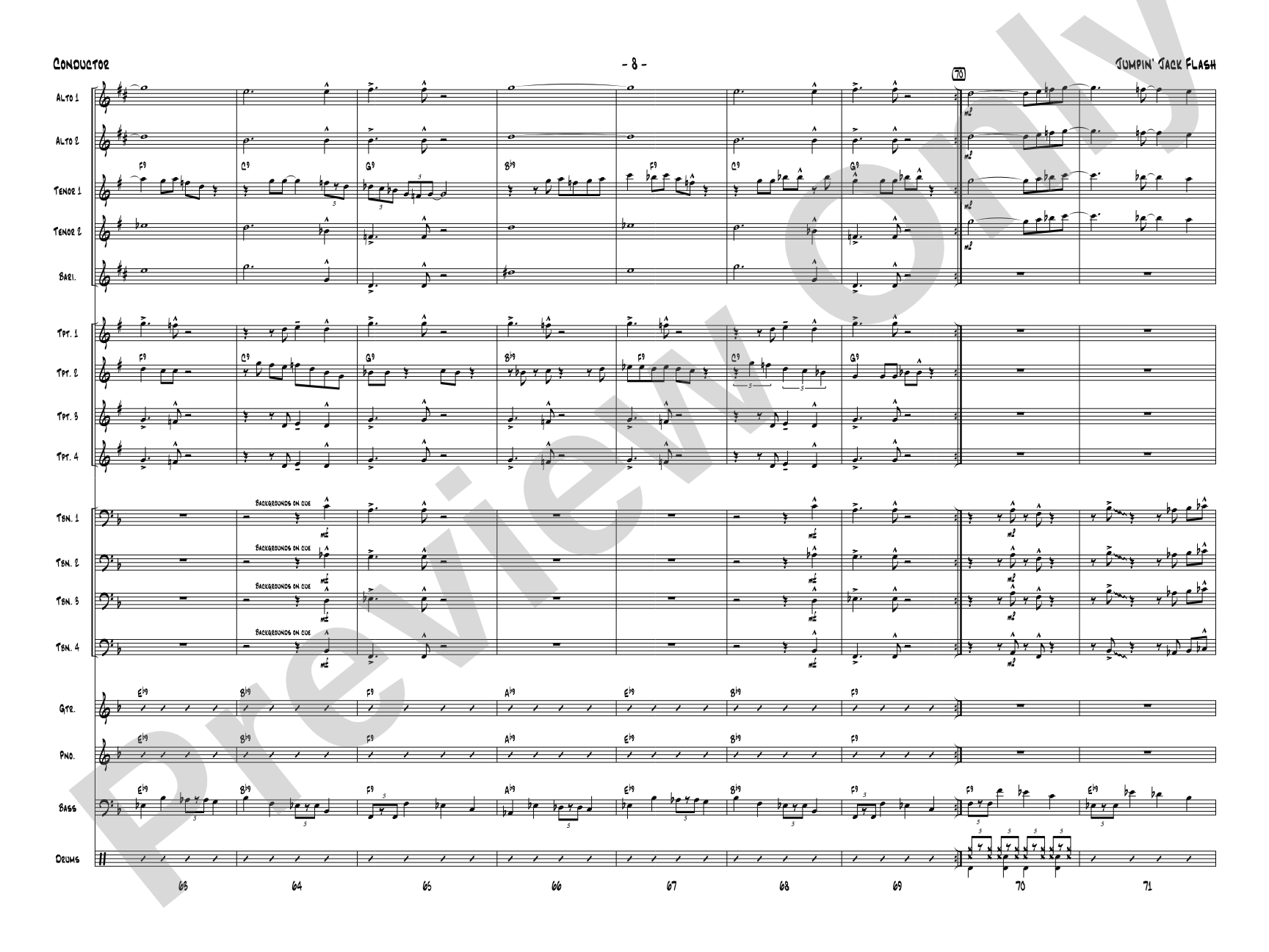 Jumpin' Jack Flash: Jazz Ensemble Conductor Score & Parts