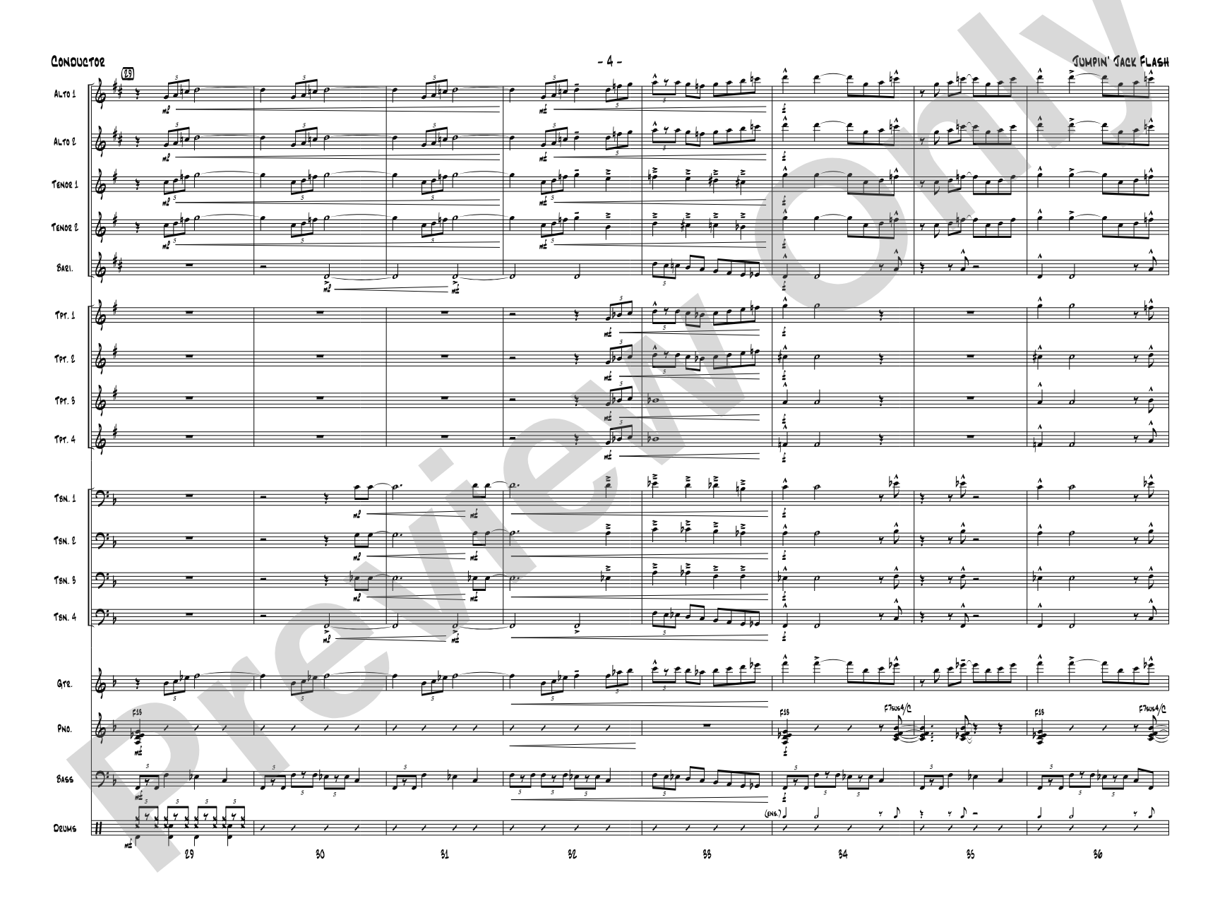 Jumpin' Jack Flash: Jazz Ensemble Conductor Score & Parts