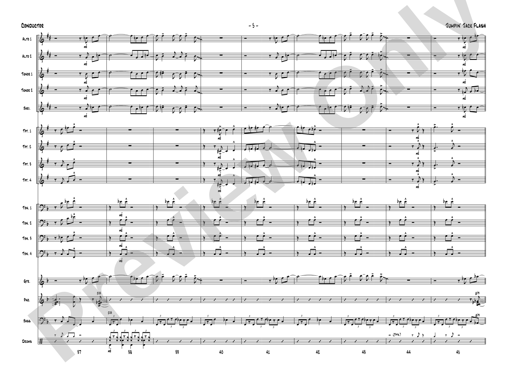 Jumpin' Jack Flash: Jazz Ensemble Conductor Score & Parts