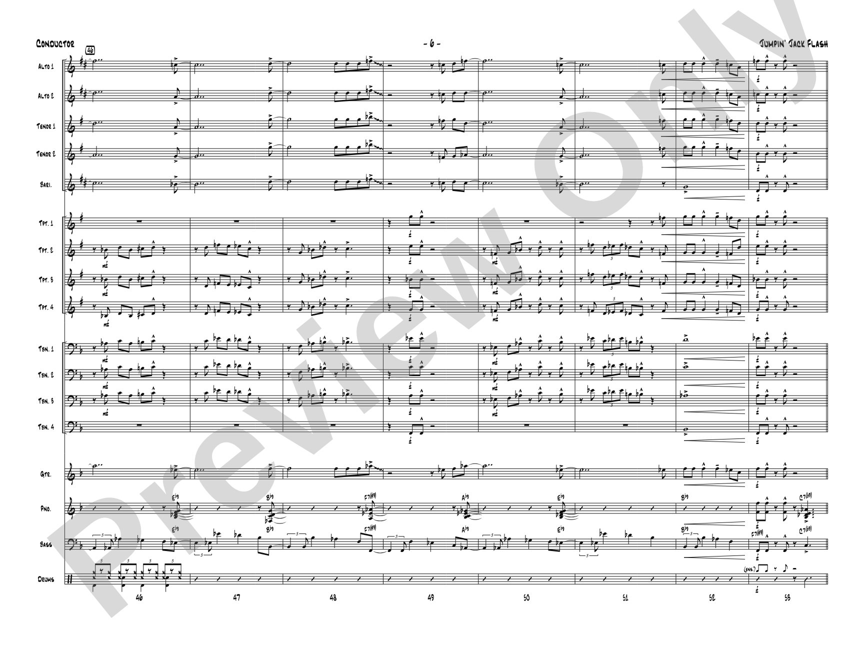 Jumpin' Jack Flash: Jazz Ensemble Conductor Score & Parts