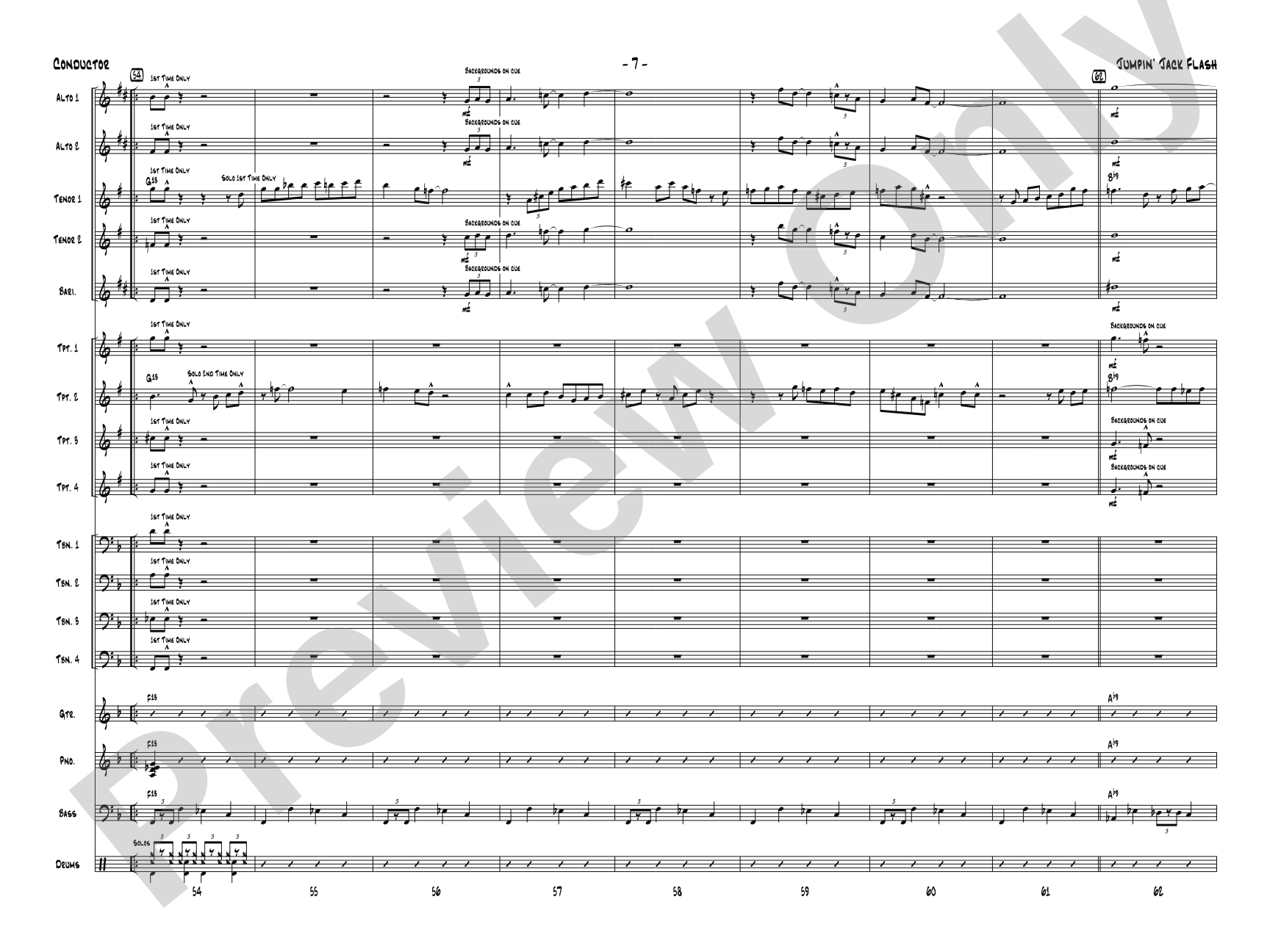 Jumpin' Jack Flash: Jazz Ensemble Conductor Score & Parts