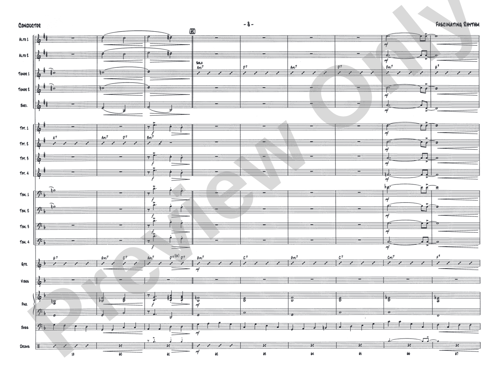 Fascinating Rhythm: Jazz Ensemble Conductor Score & Parts
