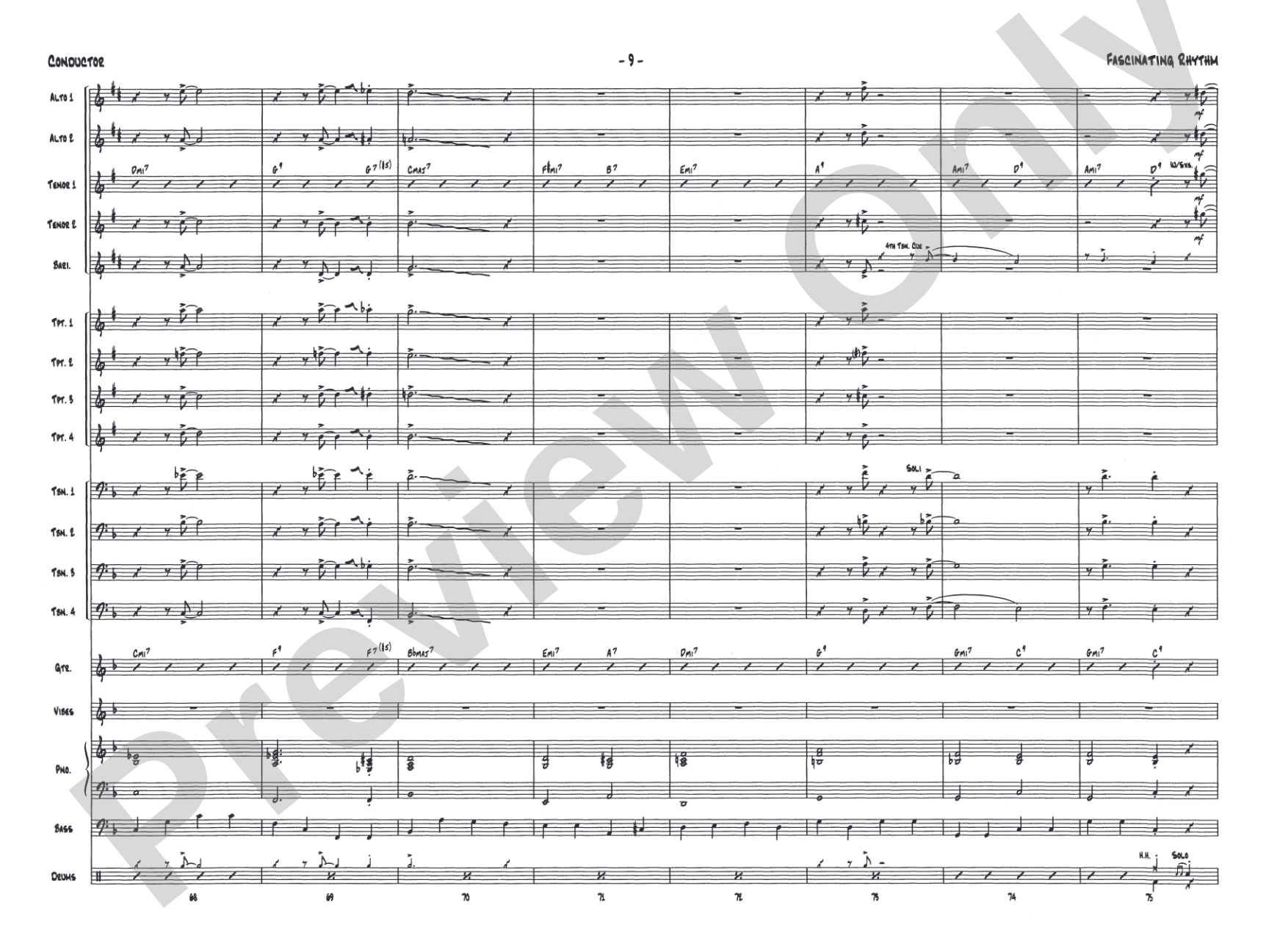 Fascinating Rhythm: Jazz Ensemble Conductor Score & Parts