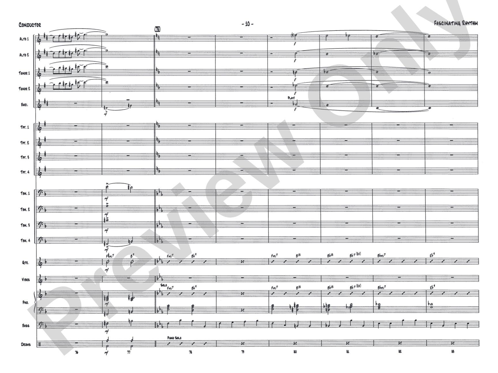 Fascinating Rhythm: Jazz Ensemble Conductor Score & Parts