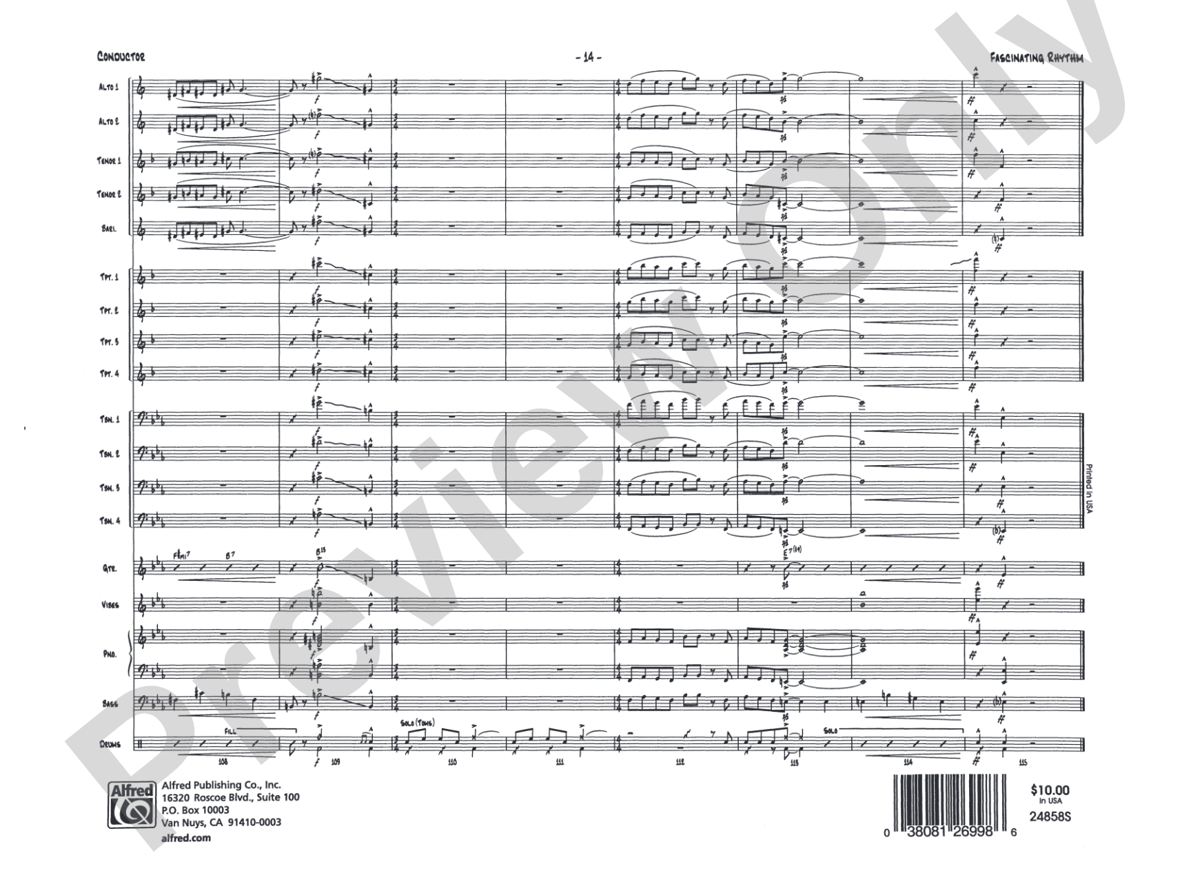 Fascinating Rhythm: Jazz Ensemble Conductor Score & Parts