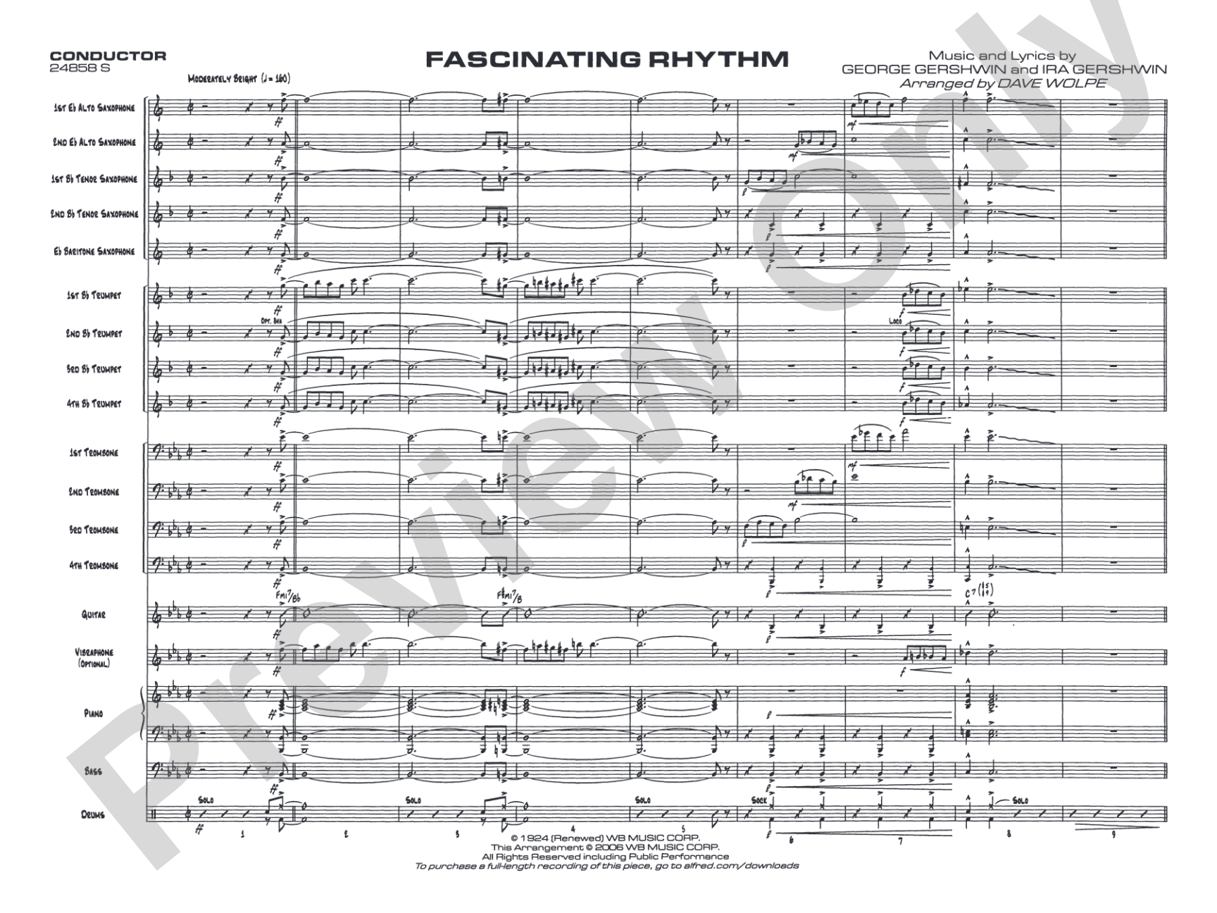 Fascinating Rhythm: Jazz Ensemble Conductor Score & Parts