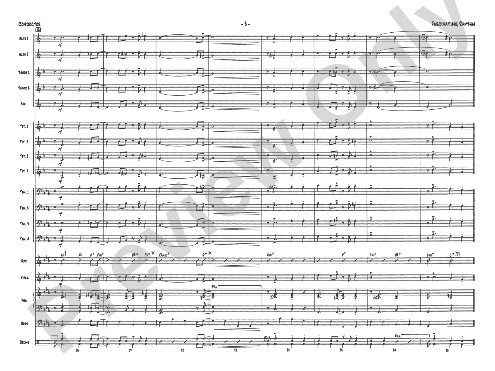 Fascinating Rhythm: Jazz Ensemble Conductor Score & Parts