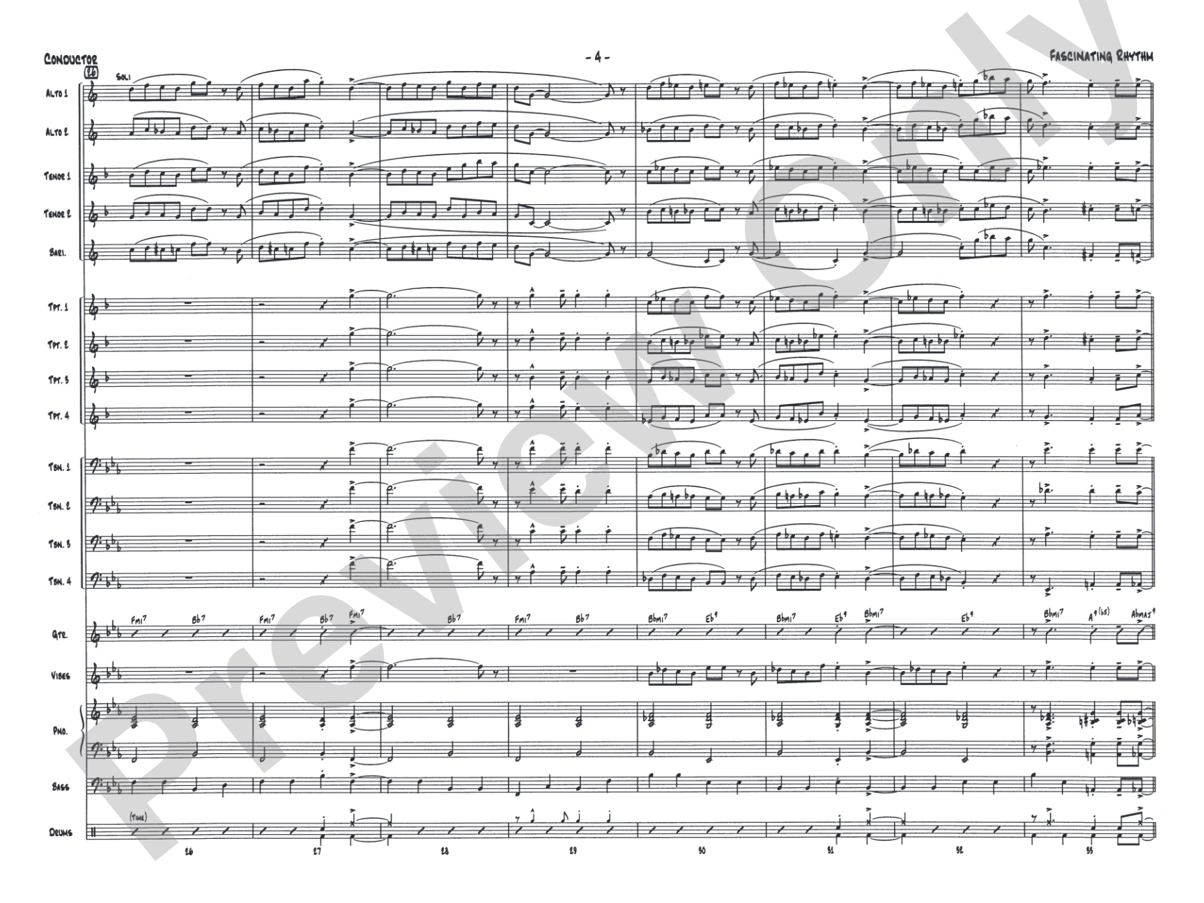 Fascinating Rhythm: Jazz Ensemble Conductor Score & Parts