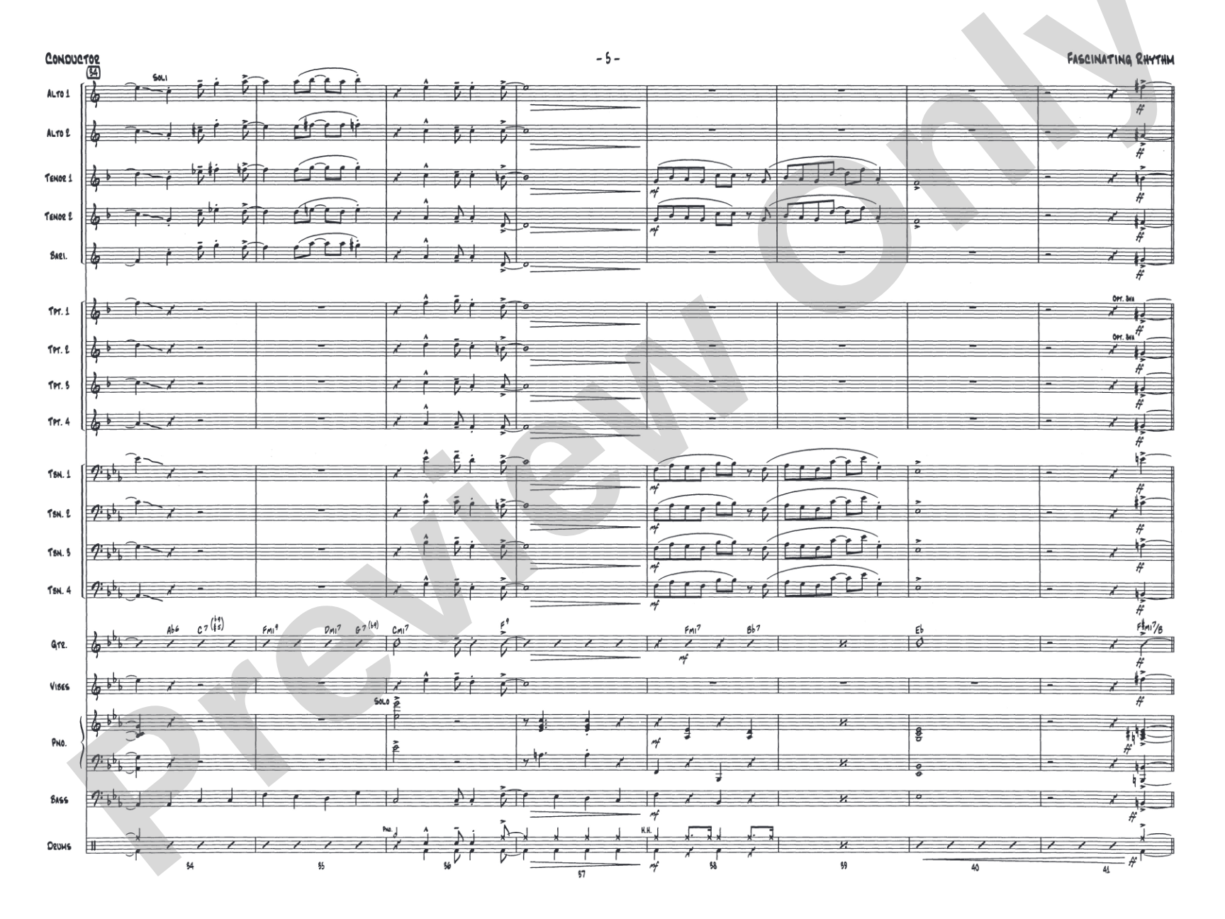 Fascinating Rhythm: Jazz Ensemble Conductor Score & Parts