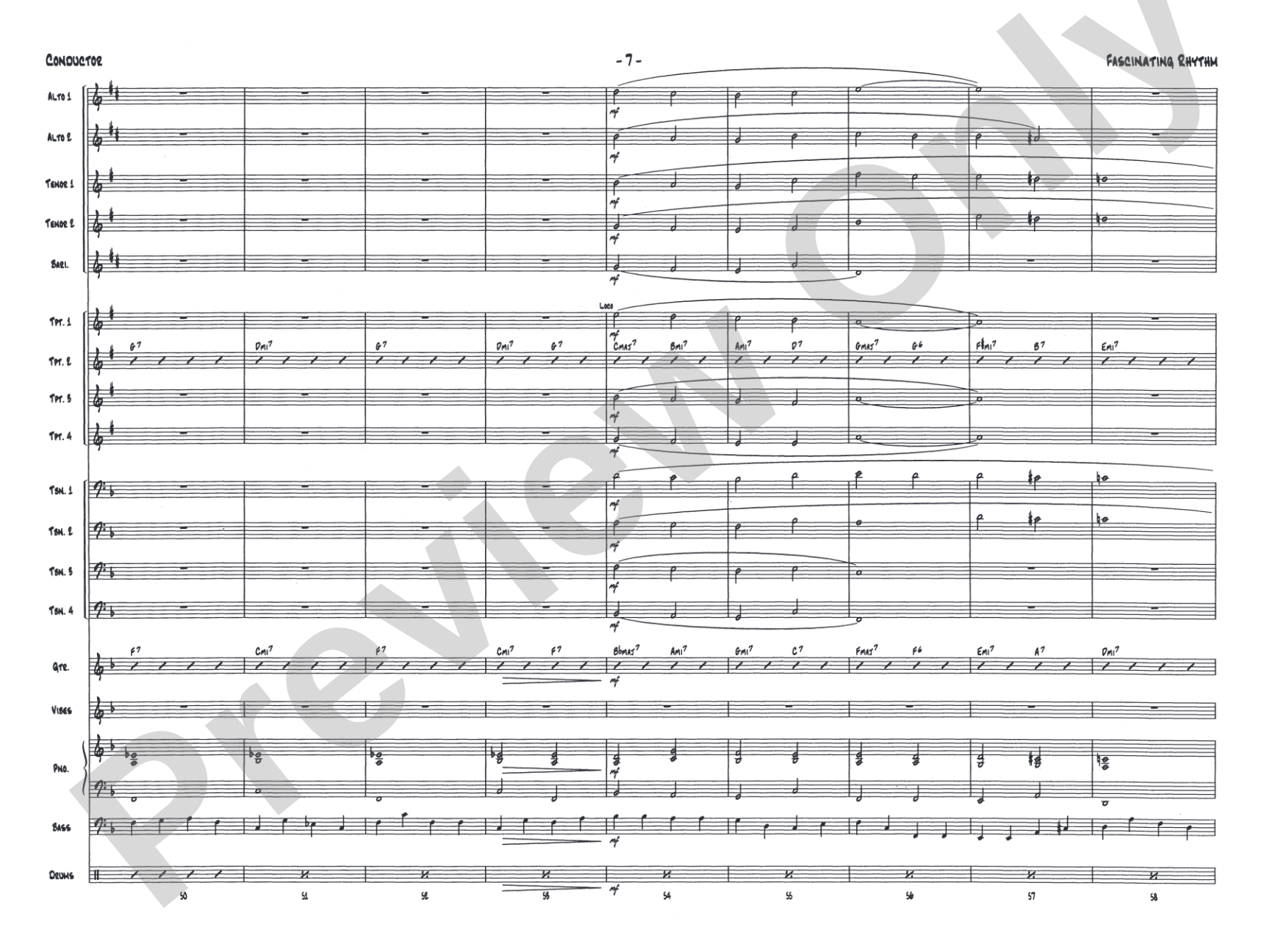 Fascinating Rhythm: Jazz Ensemble Conductor Score & Parts