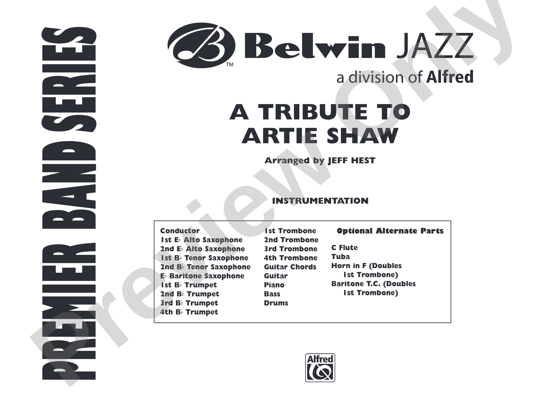 A Tribute to Artie Shaw: Jazz Ensemble Conductor Score & Parts