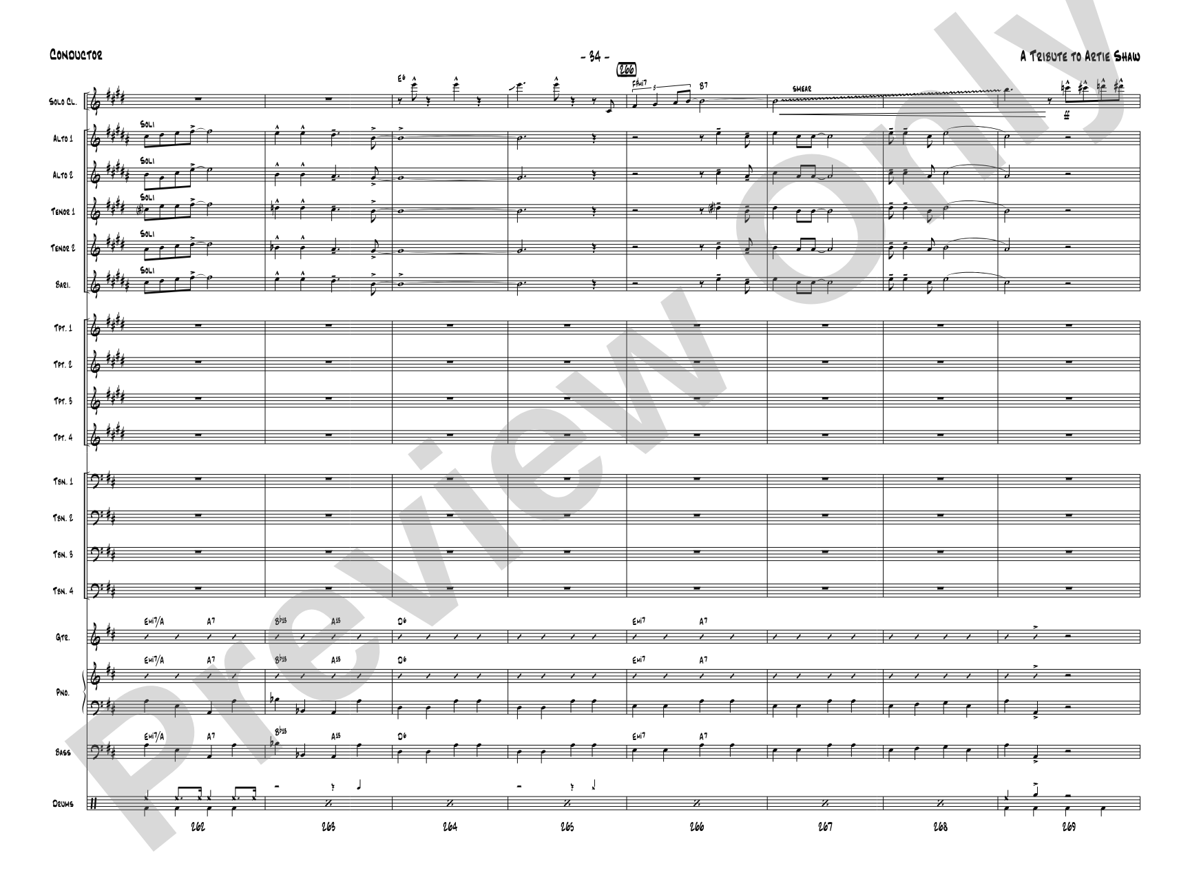 A Tribute to Artie Shaw: Jazz Ensemble Conductor Score & Parts