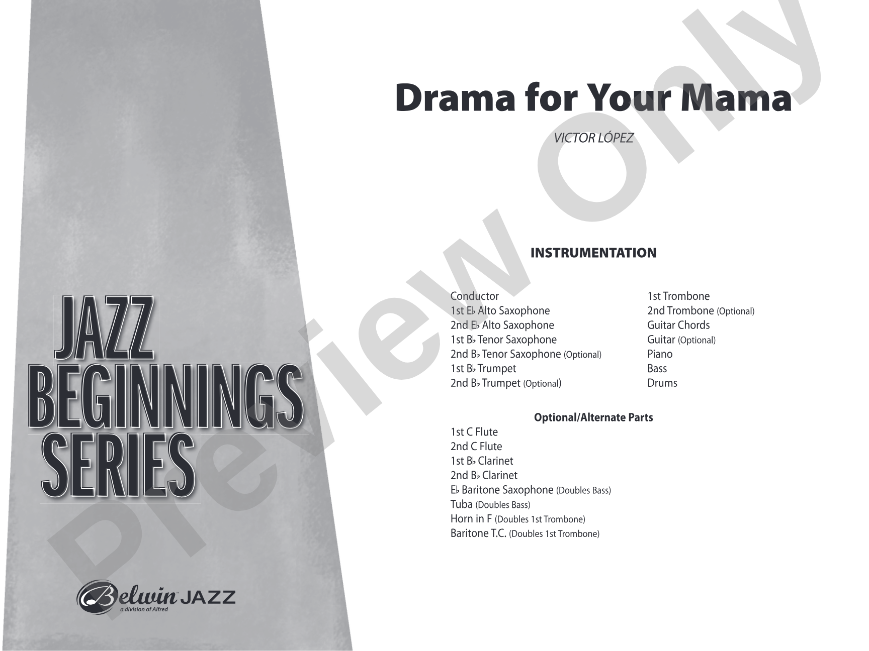 Drama for Your Mama: Jazz Ensemble Conductor Score & Parts