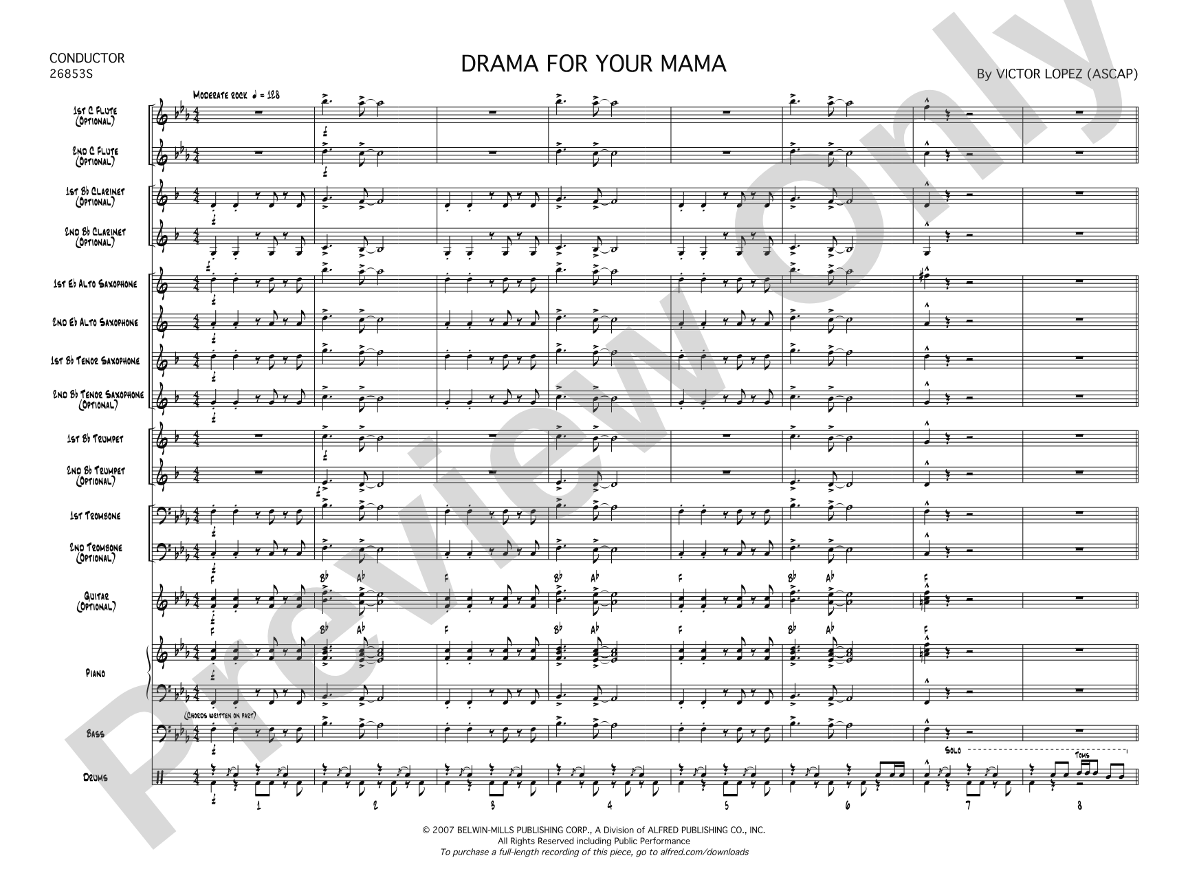 Drama for Your Mama: Jazz Ensemble Conductor Score & Parts
