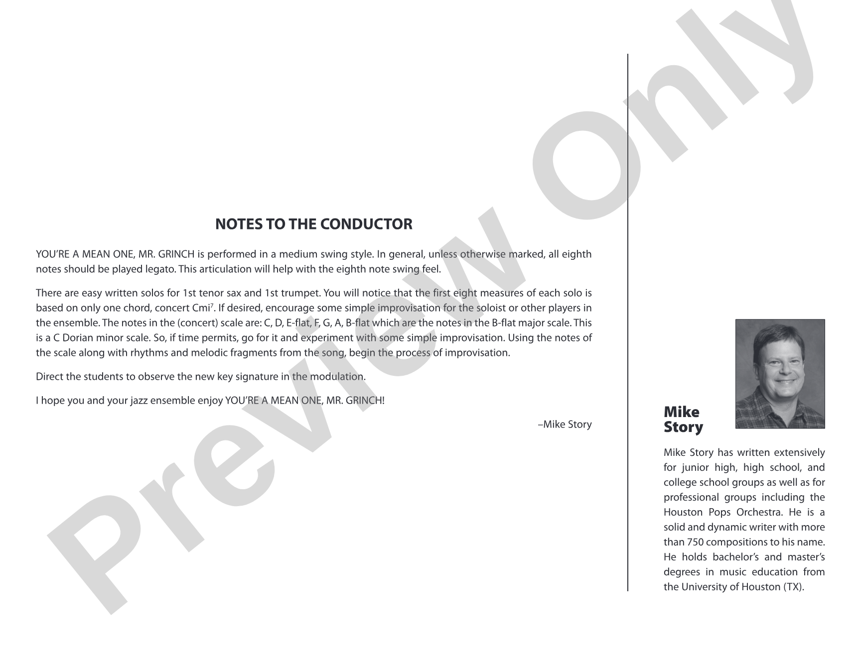 You're a Mean One, Mr. Grinch: Jazz Ensemble Conductor Score & Parts