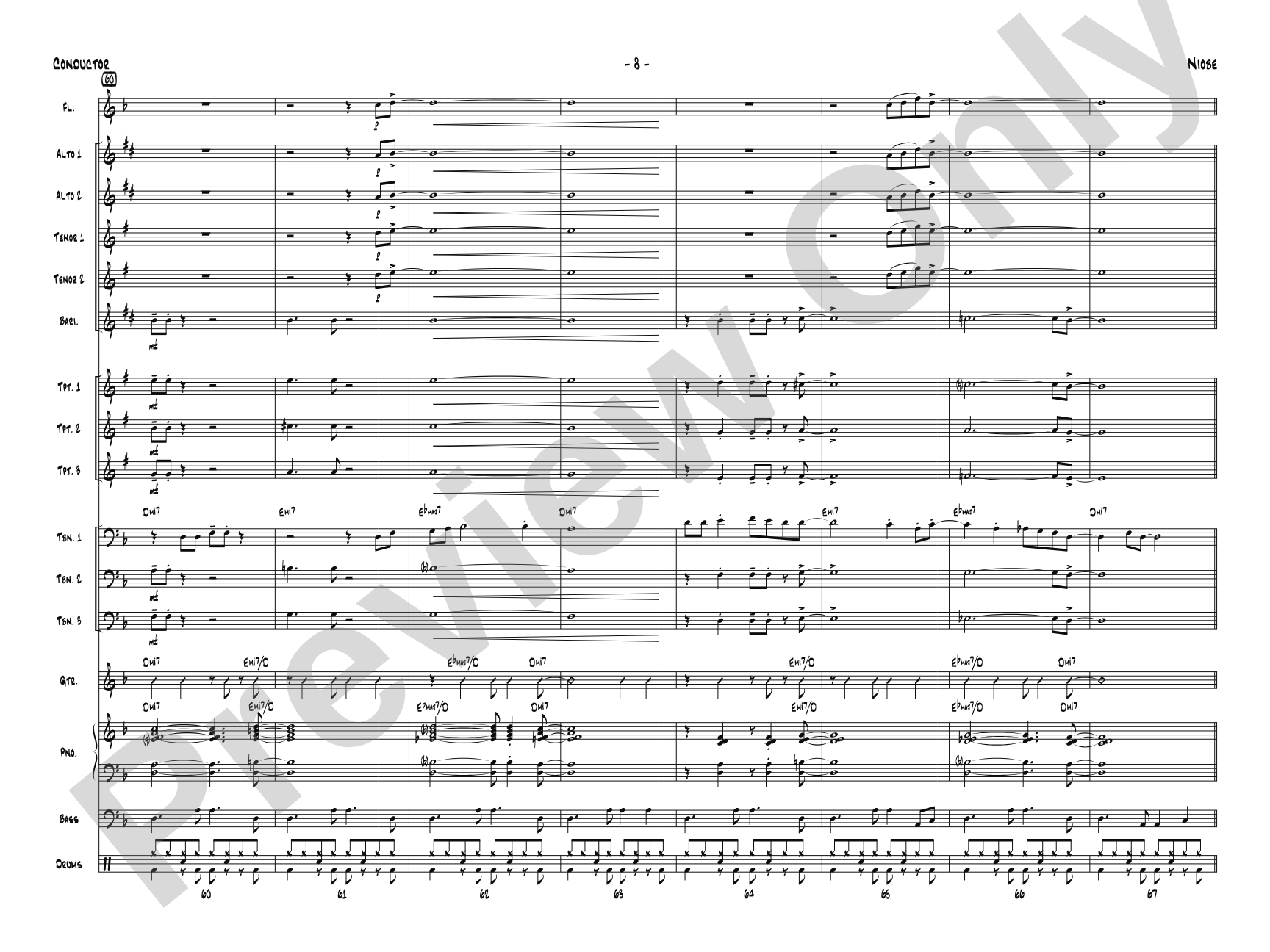Niobe: Jazz Ensemble Conductor Score & Parts