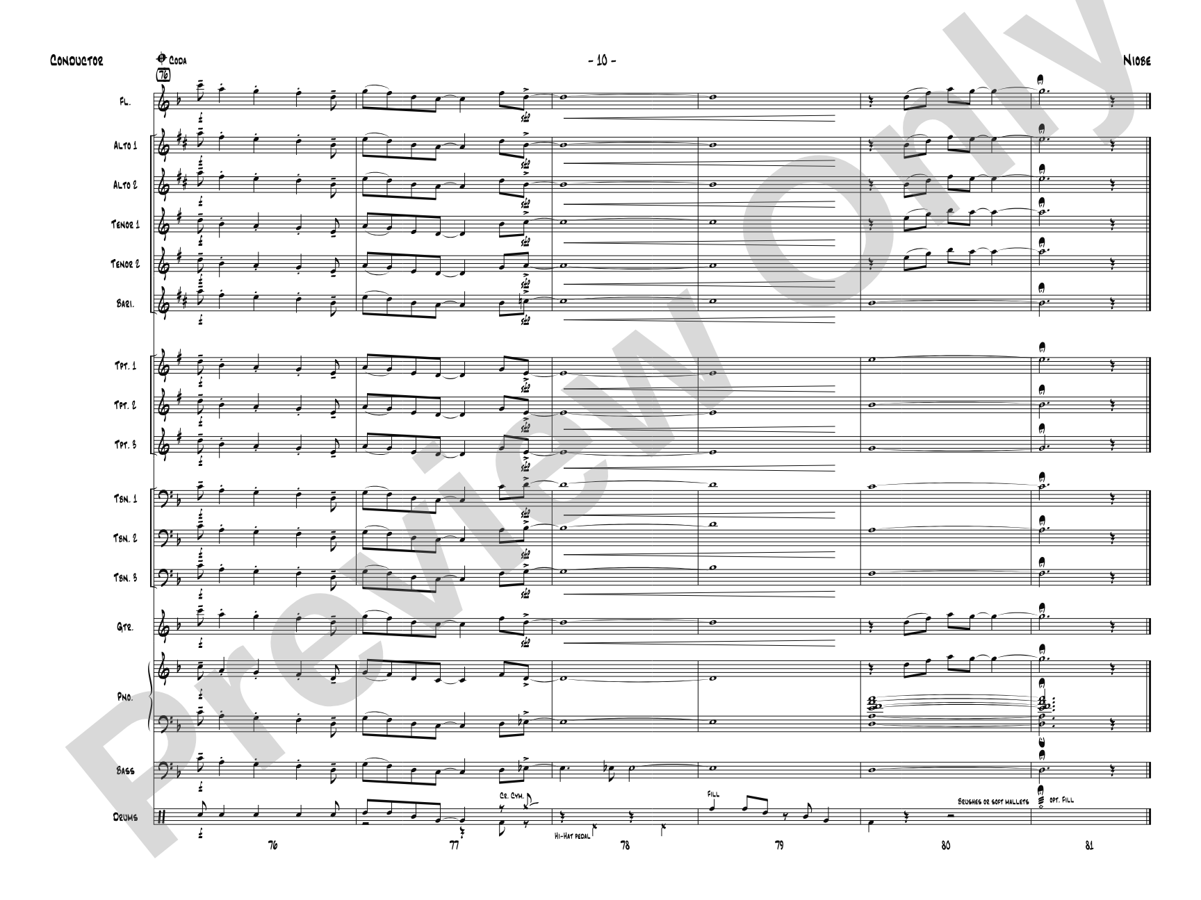 Niobe: Jazz Ensemble Conductor Score & Parts