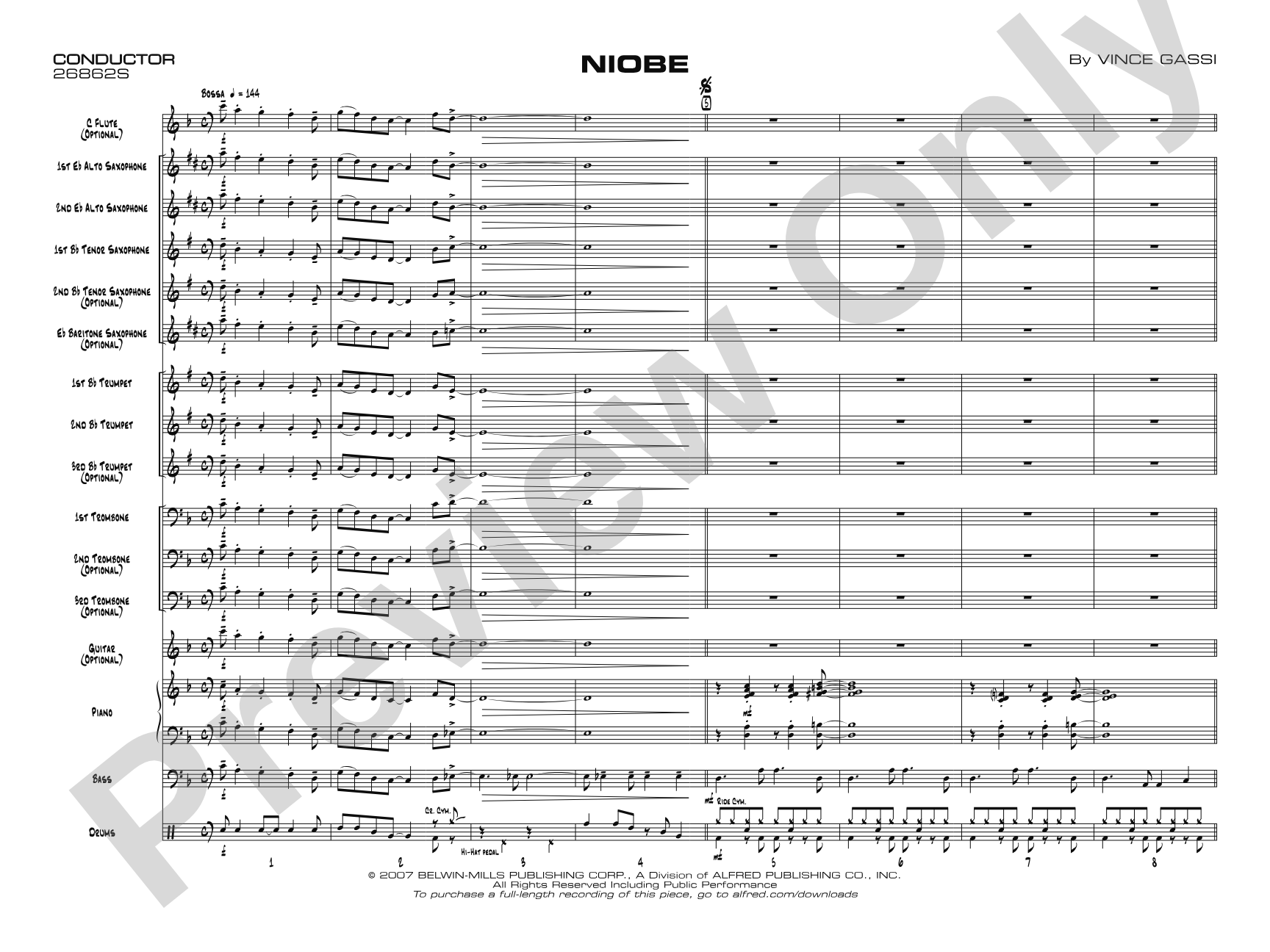 Niobe: Jazz Ensemble Conductor Score & Parts