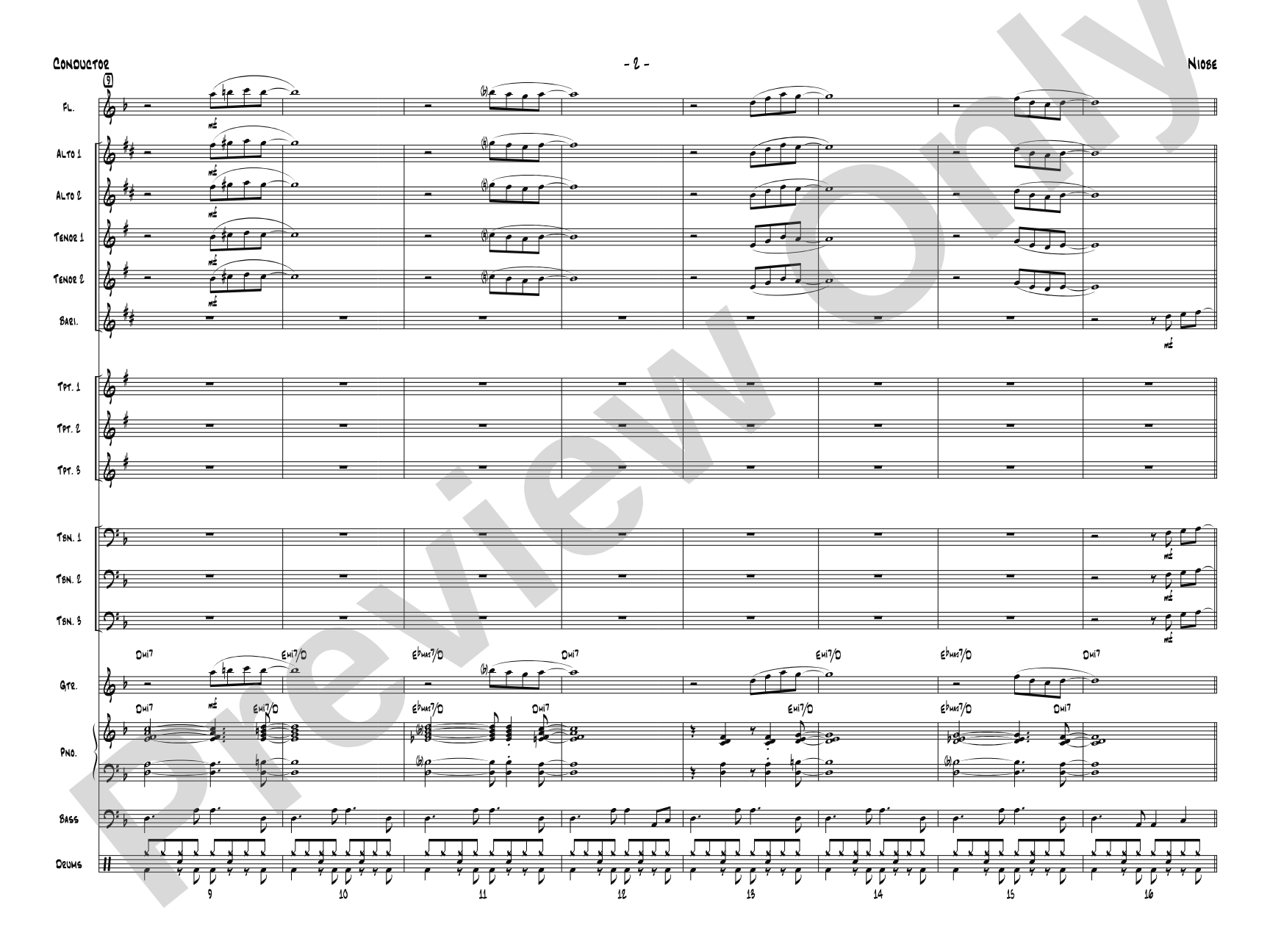 Niobe: Jazz Ensemble Conductor Score & Parts