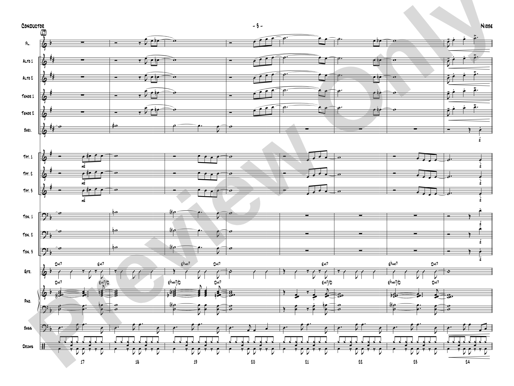 Niobe: Jazz Ensemble Conductor Score & Parts