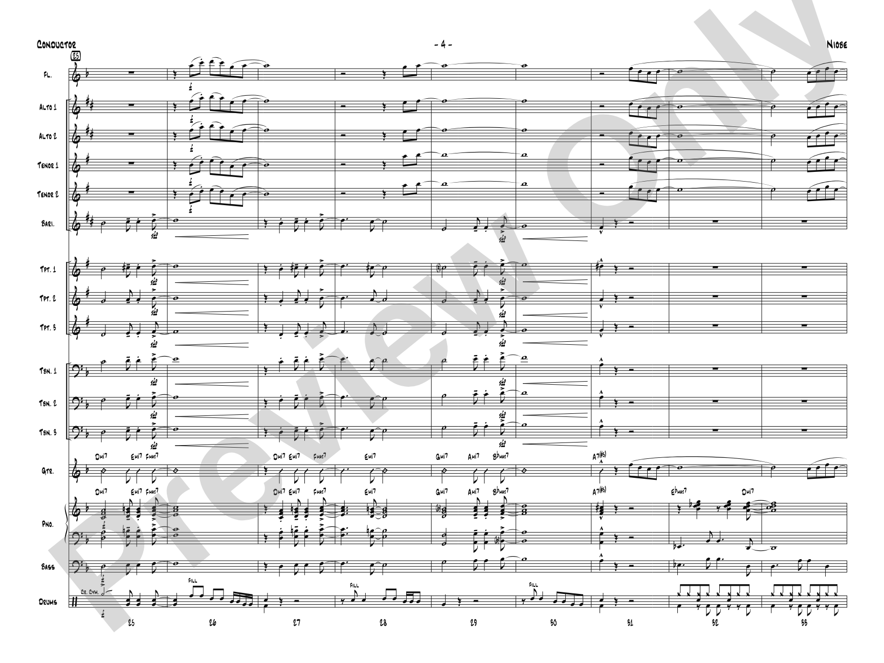 Niobe: Jazz Ensemble Conductor Score & Parts