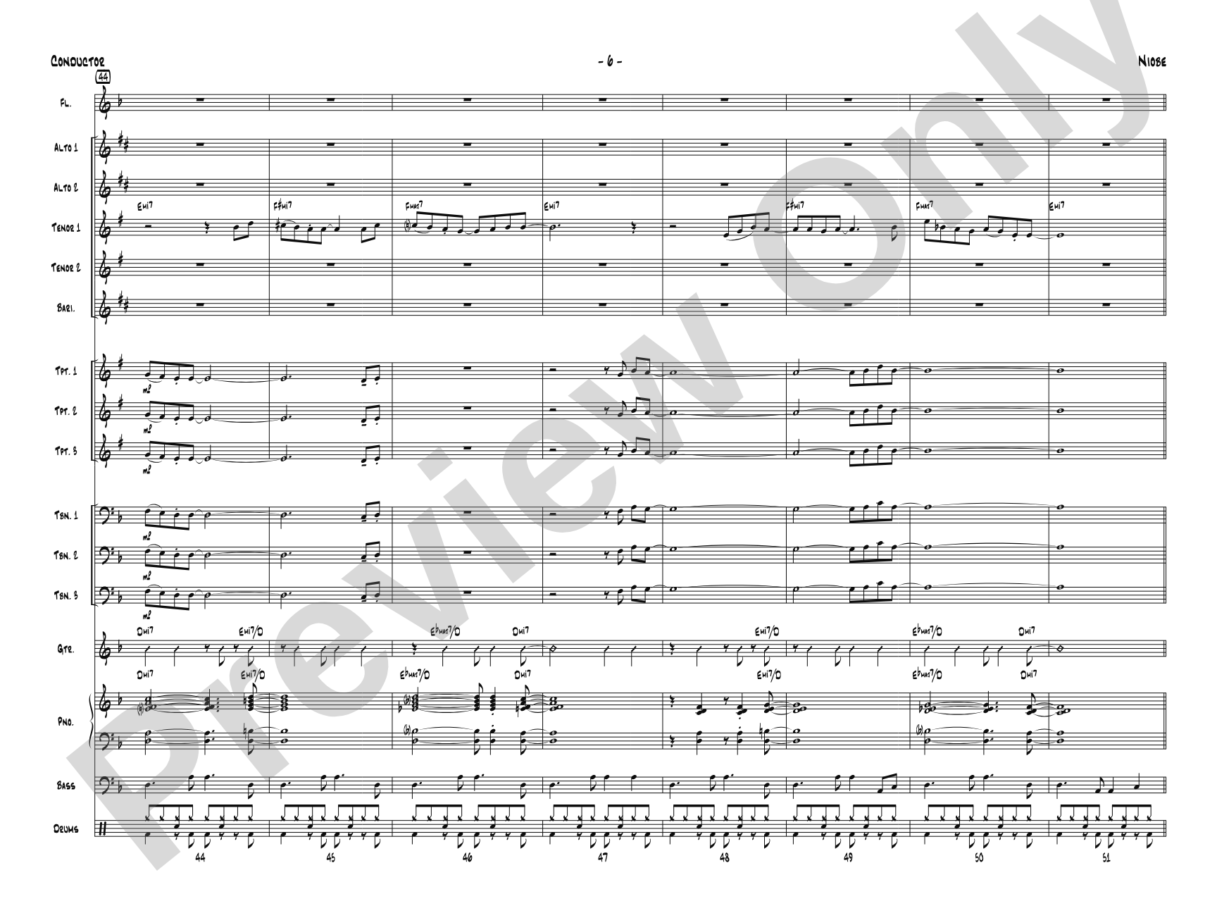 Niobe: Jazz Ensemble Conductor Score & Parts