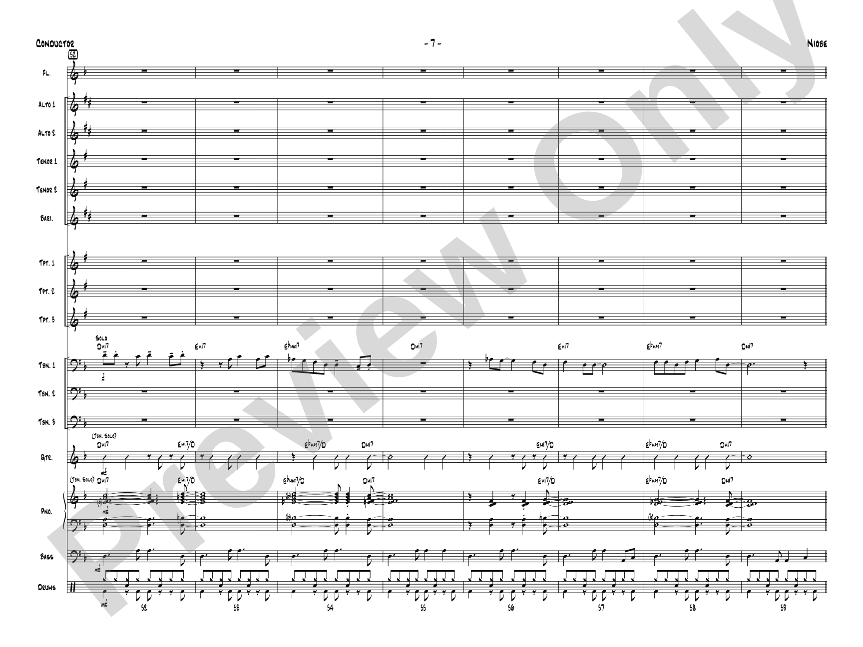 Niobe: Jazz Ensemble Conductor Score & Parts