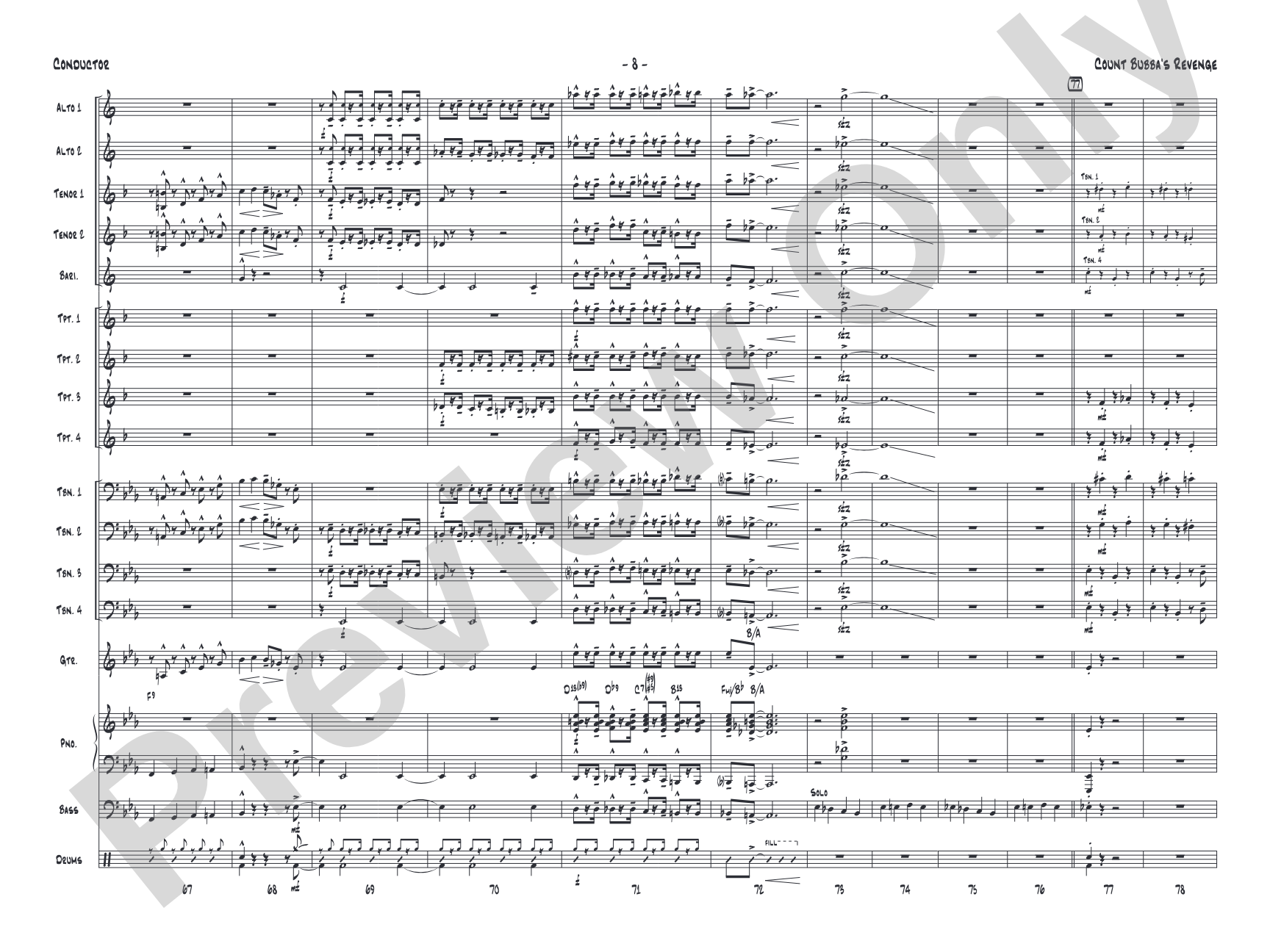 Count Bubba's Revenge: Jazz Ensemble Conductor Score & Parts