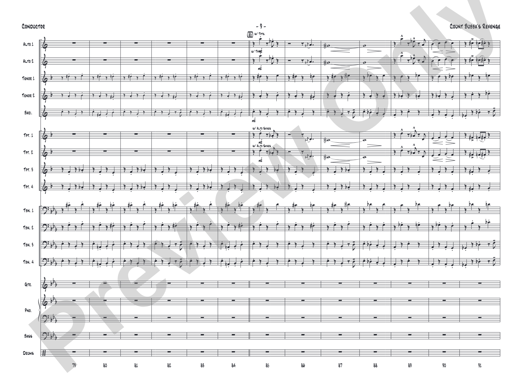Count Bubba's Revenge: Jazz Ensemble Conductor Score & Parts