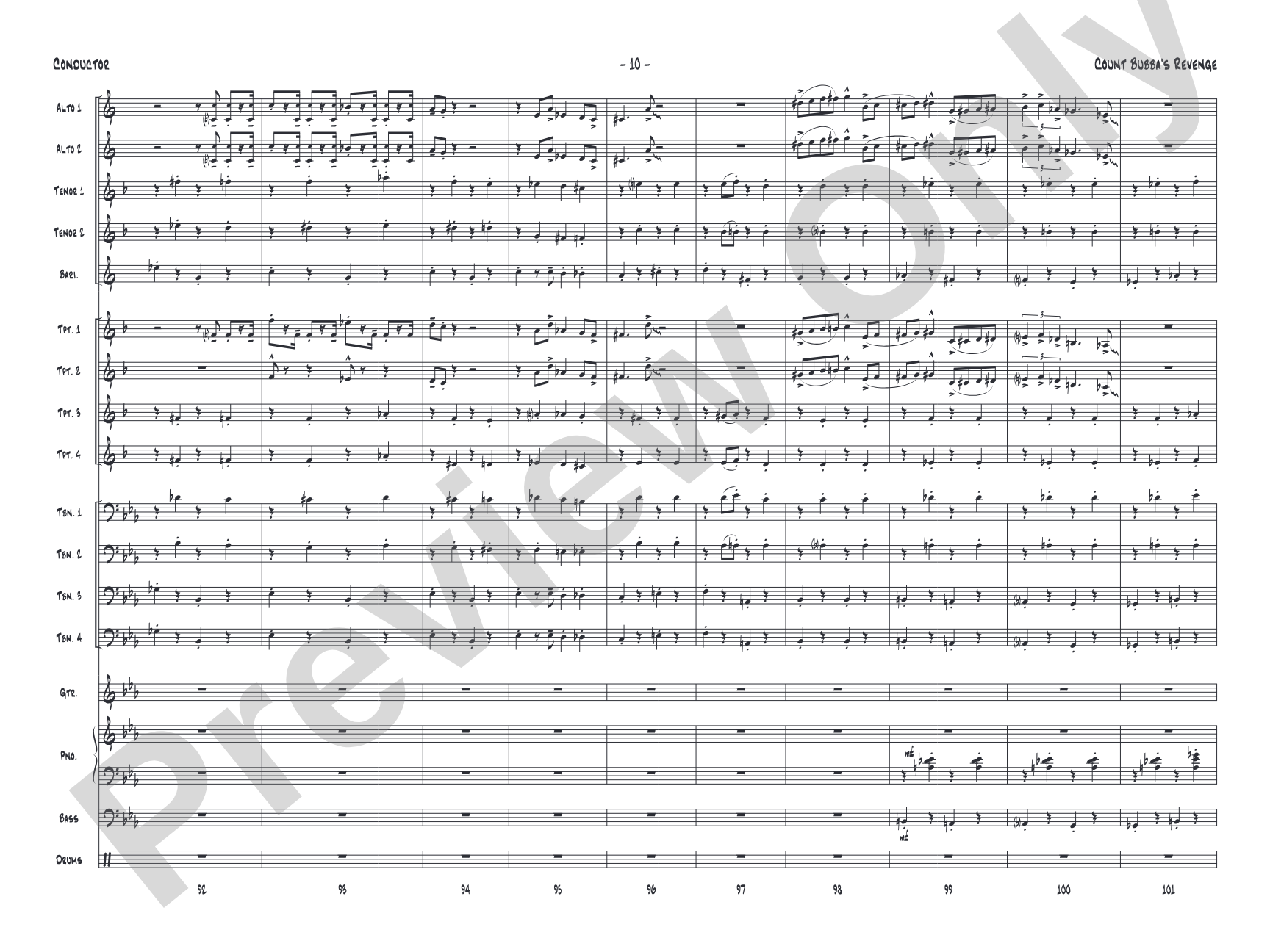 Count Bubba's Revenge: Jazz Ensemble Conductor Score & Parts