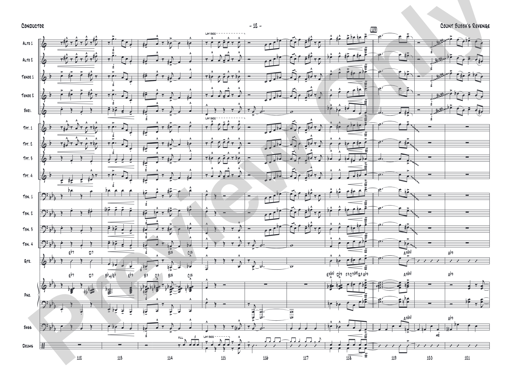 Count Bubba's Revenge: Jazz Ensemble Conductor Score & Parts