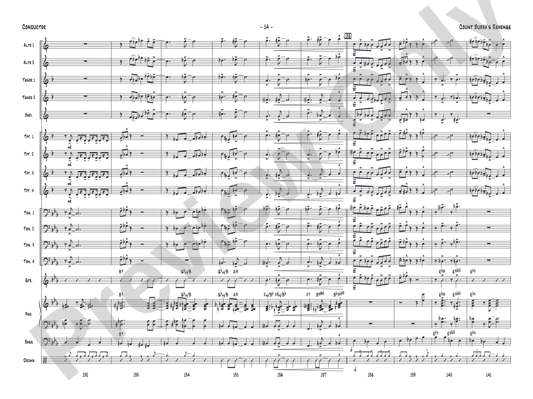Count Bubba's Revenge: Jazz Ensemble Conductor Score & Parts