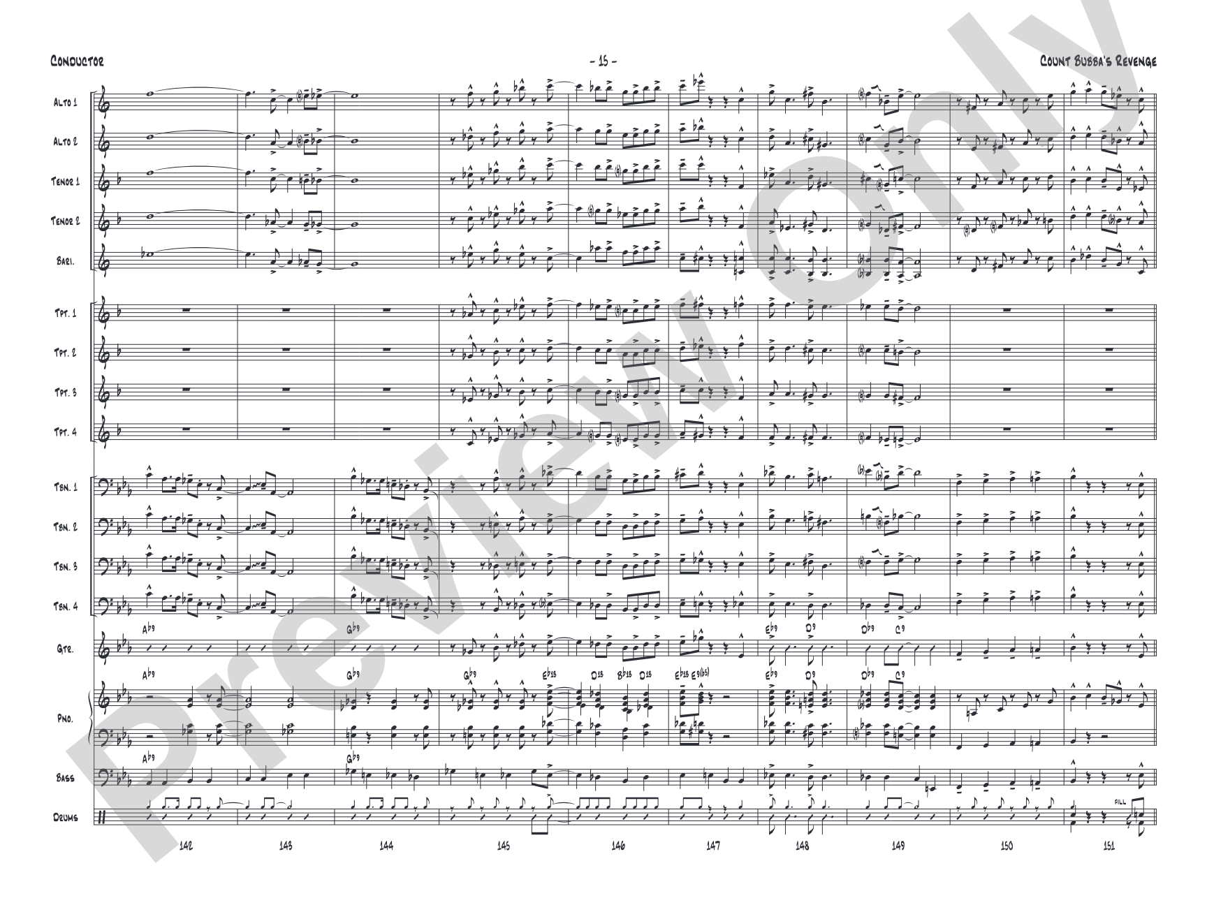 Count Bubba's Revenge: Jazz Ensemble Conductor Score & Parts