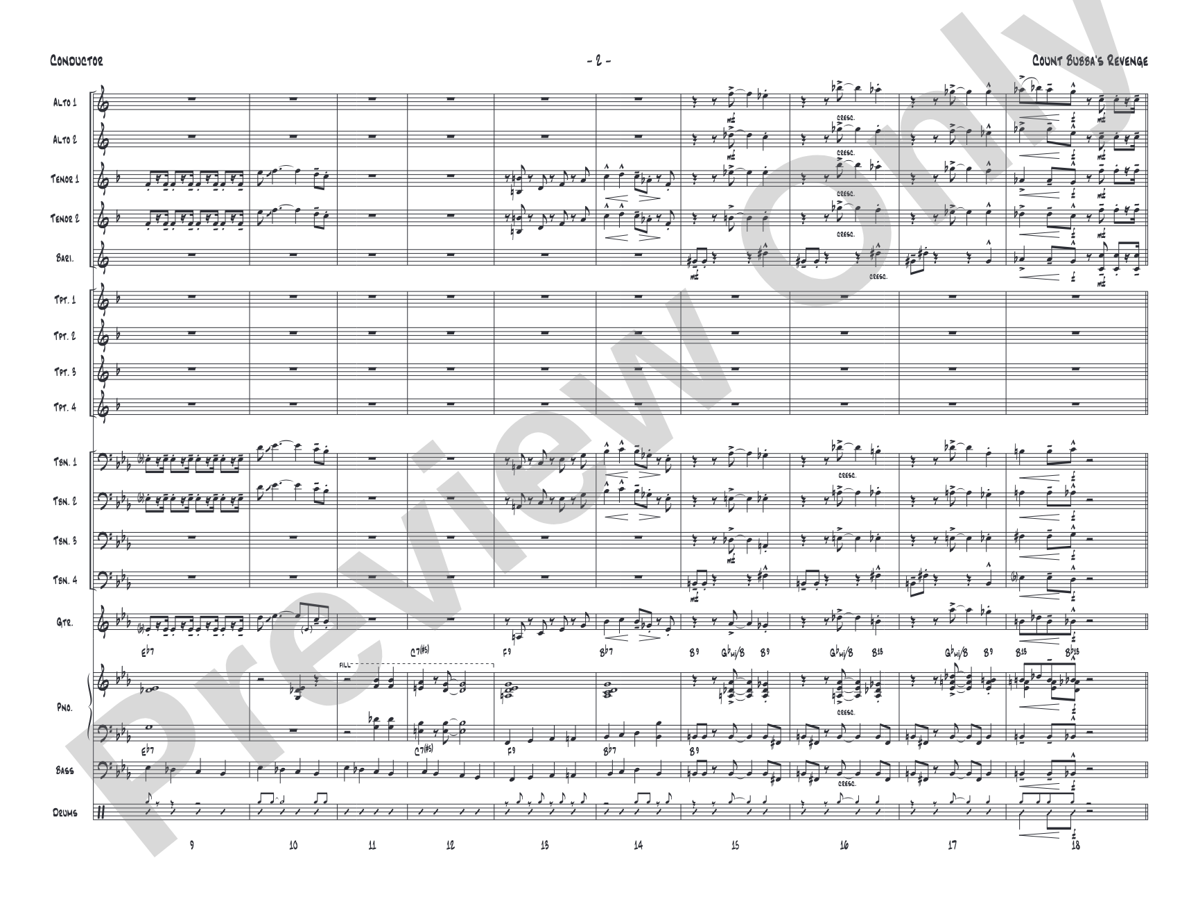 Count Bubba's Revenge: Jazz Ensemble Conductor Score & Parts