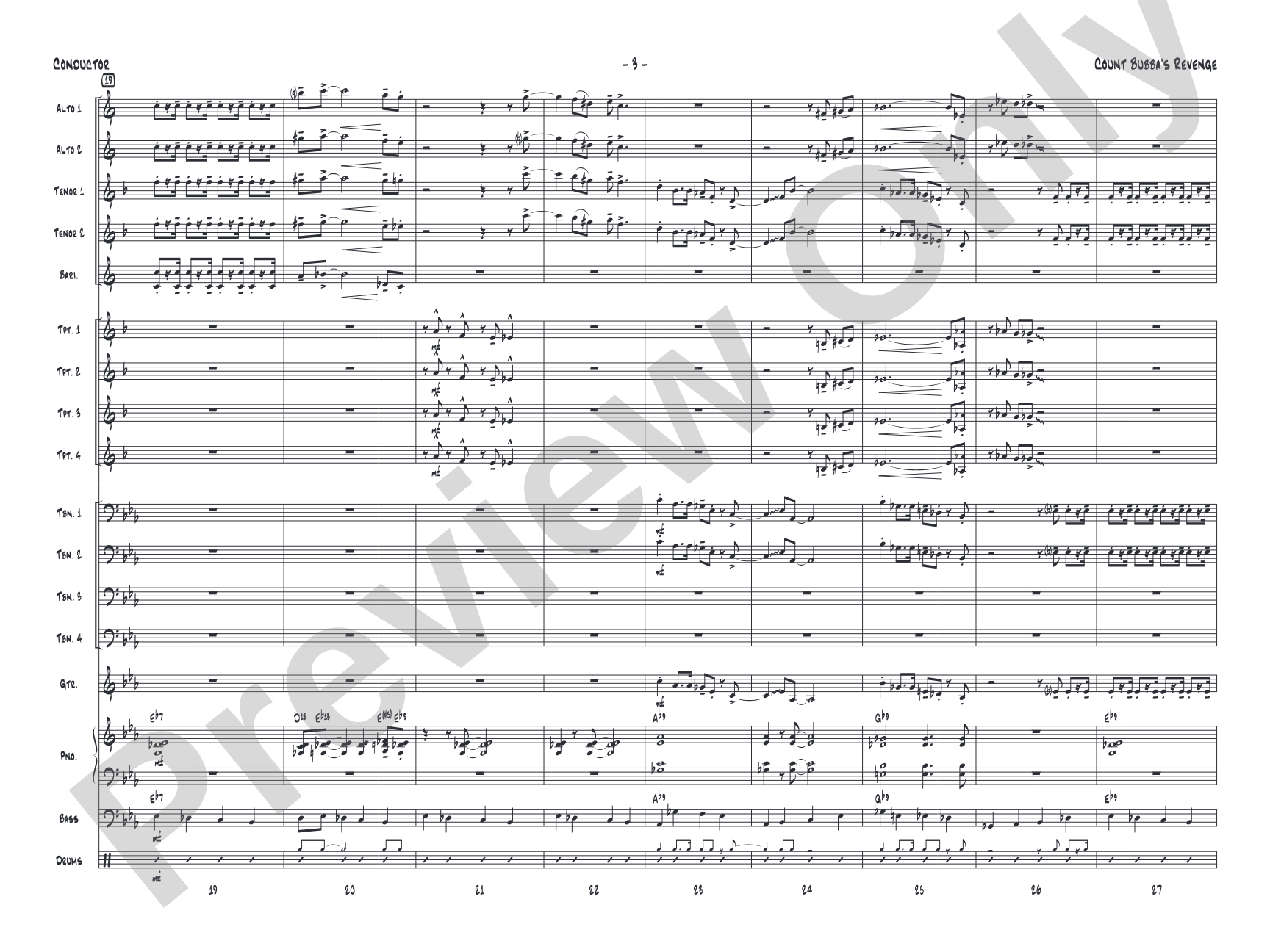 Count Bubba's Revenge: Jazz Ensemble Conductor Score & Parts