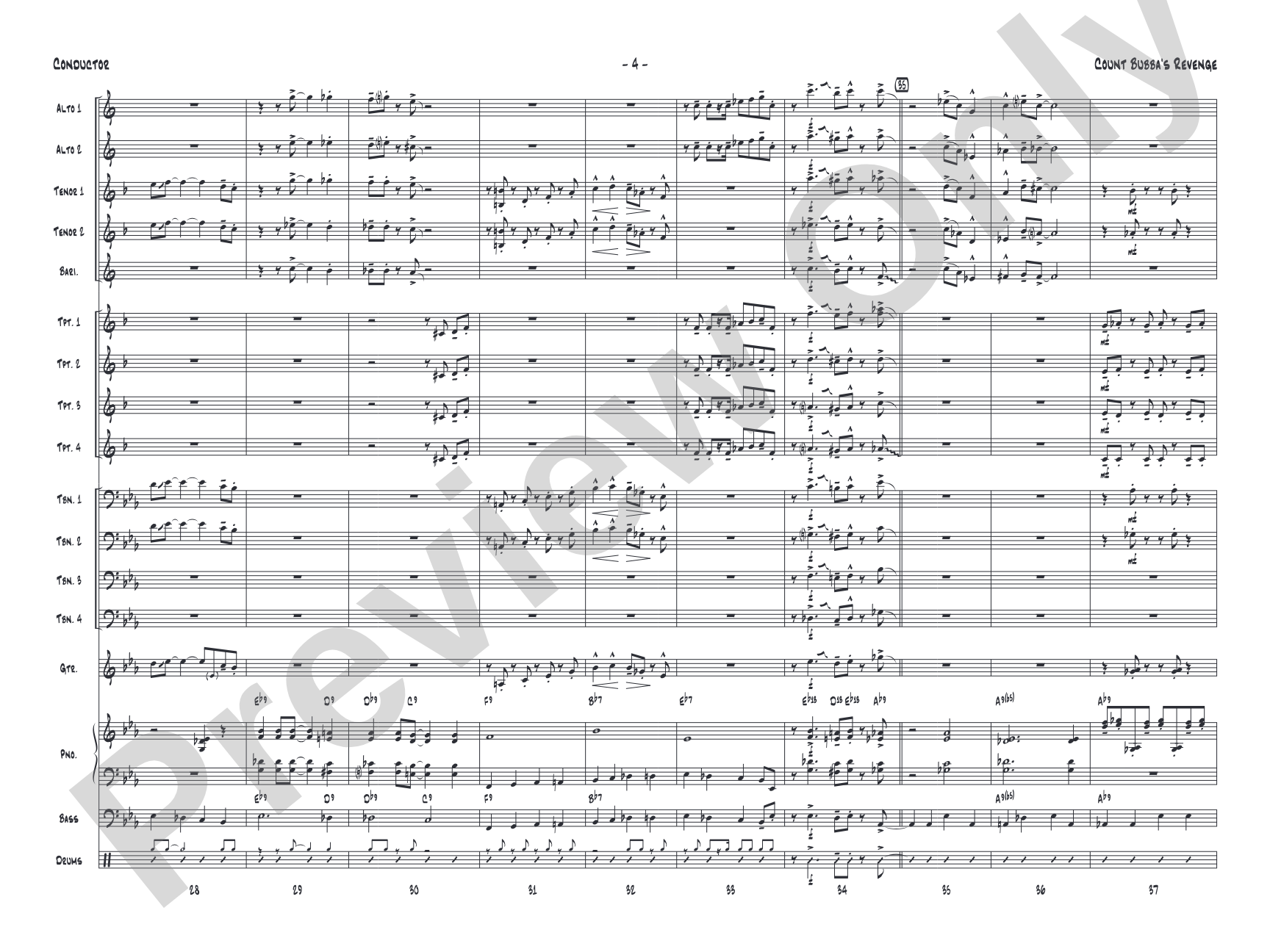 Count Bubba's Revenge: Jazz Ensemble Conductor Score & Parts