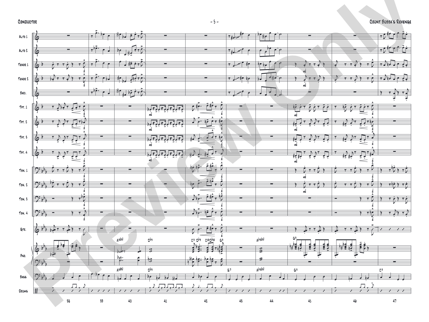 Count Bubba's Revenge: Jazz Ensemble Conductor Score & Parts