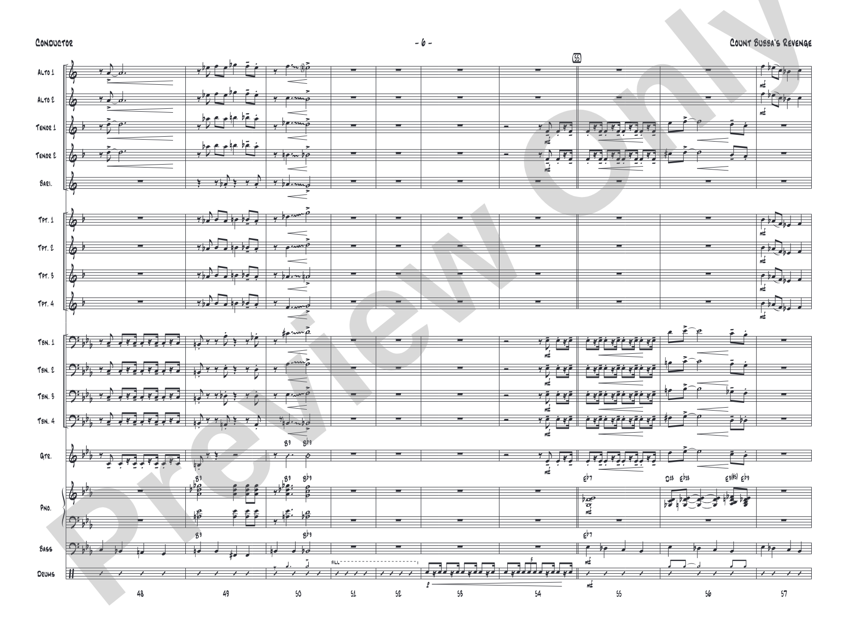 Count Bubba's Revenge: Jazz Ensemble Conductor Score & Parts