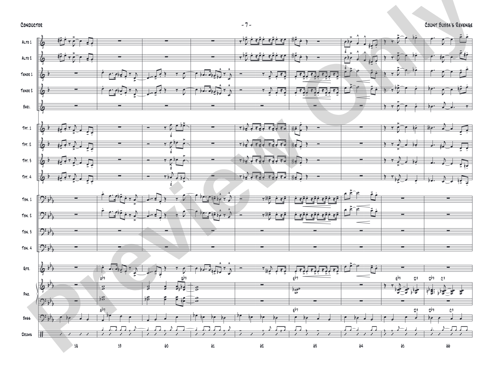 Count Bubba's Revenge: Jazz Ensemble Conductor Score & Parts