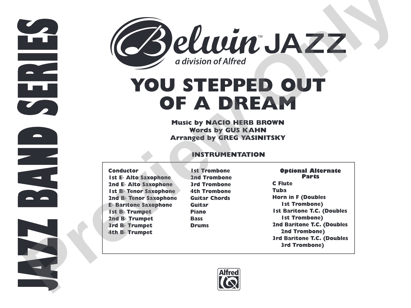 You Stepped Out of a Dream: Jazz Ensemble Conductor Score & Parts