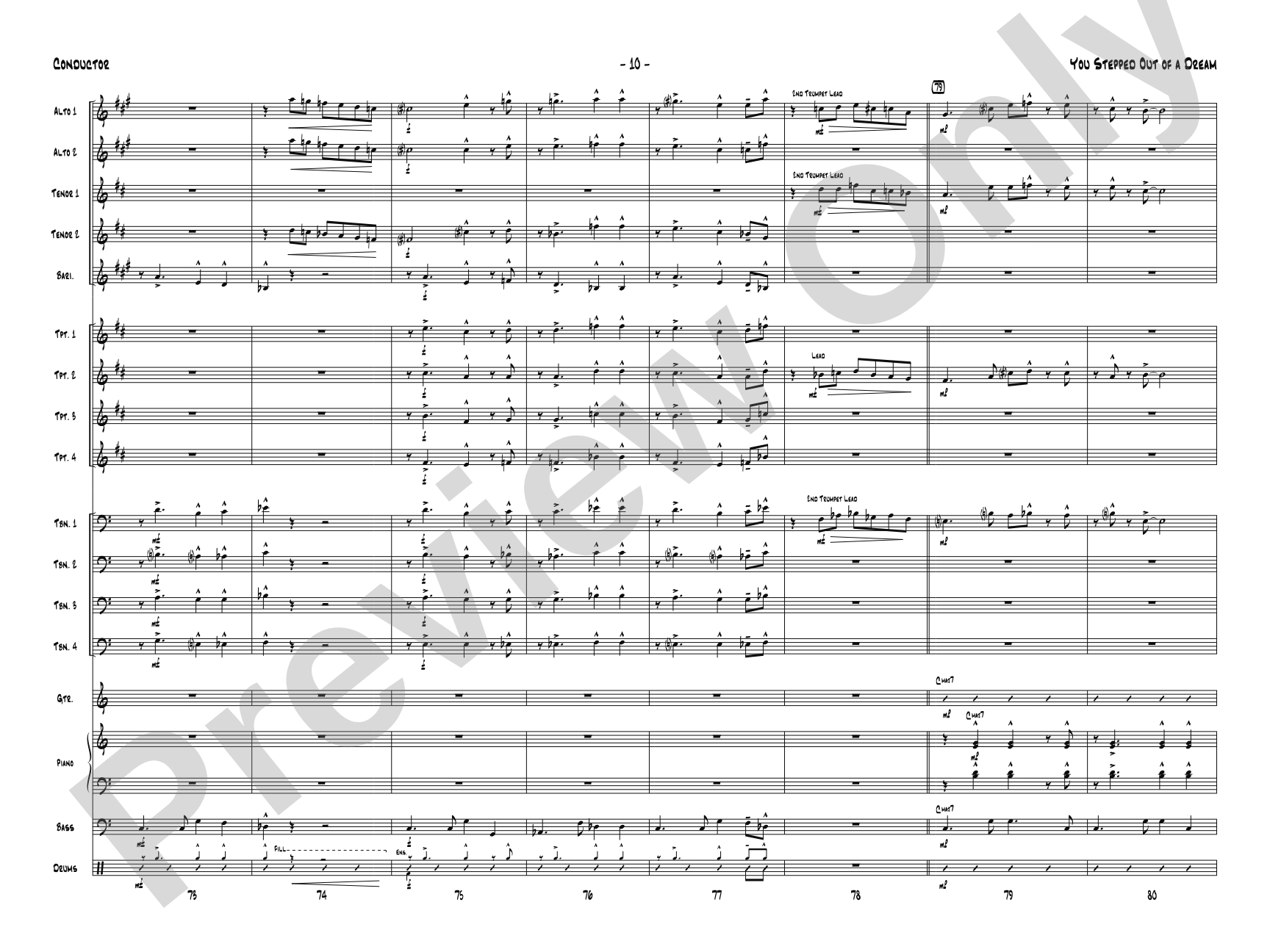 You Stepped Out of a Dream: Jazz Ensemble Conductor Score & Parts